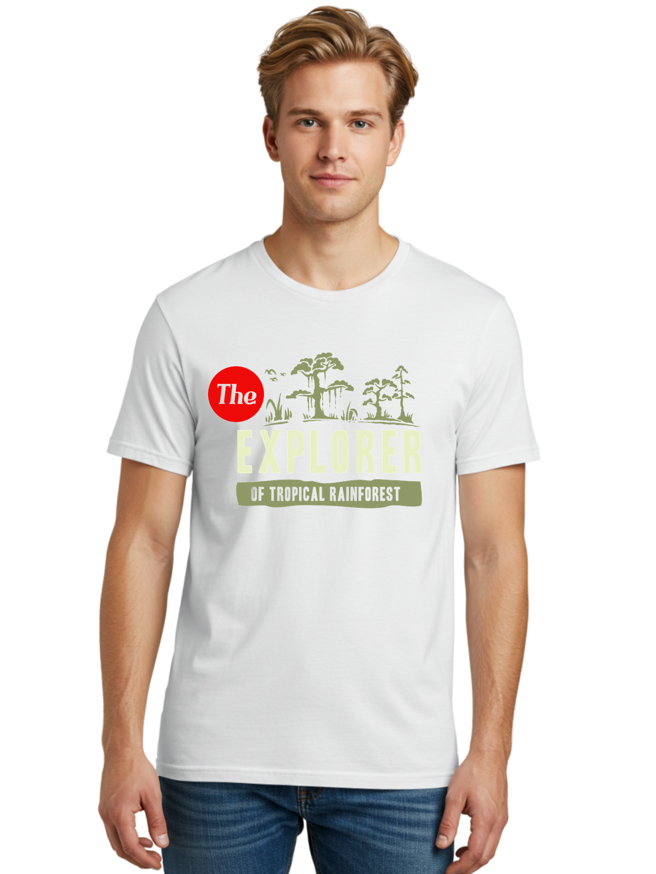 Rainforest Explorer Men'S Graphic Tee, 100% Cotton, Comfortable Casual Summer Wear, Machine Washable, Explorer, Tropical Rainforest, Expedition, Adventure Travel, Wilderness Exploration, Jungle Trek, Exotic Destinations, Eco-Tourism, Aae604 22