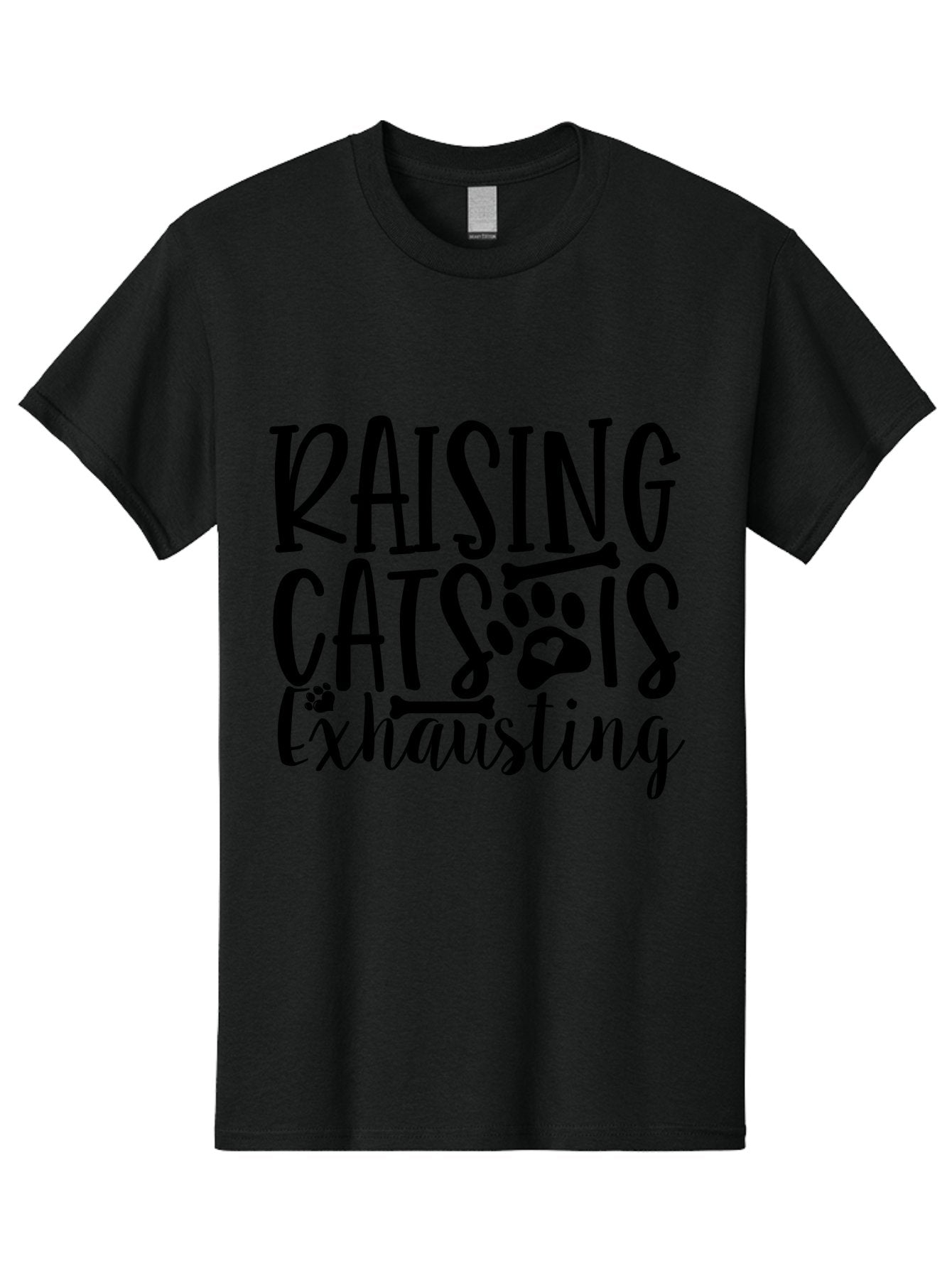 Raising Cats Is Exhausting Men'S Graphic Tee, 100% Cotton, Comfortable Casual Summer Wear, Machine Washable, Funny Cat Quote, Cat Lovers Gift, Cat Mom, Cat Dad, Cat Parenting Humor, Feline Fun, Cat Puns, Cat Memes Aae605 12