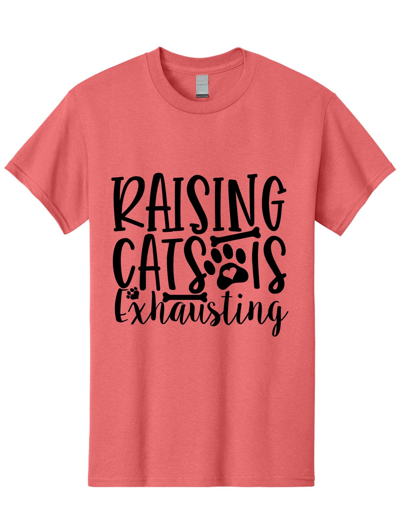 Raising Cats Is Exhausting Men'S Graphic Tee, 100% Cotton, Comfortable Casual Summer Wear, Machine Washable, Funny Cat Quote, Cat Lovers Gift, Cat Mom, Cat Dad, Cat Parenting Humor, Feline Fun, Cat Puns, Cat Memes Aae605 9