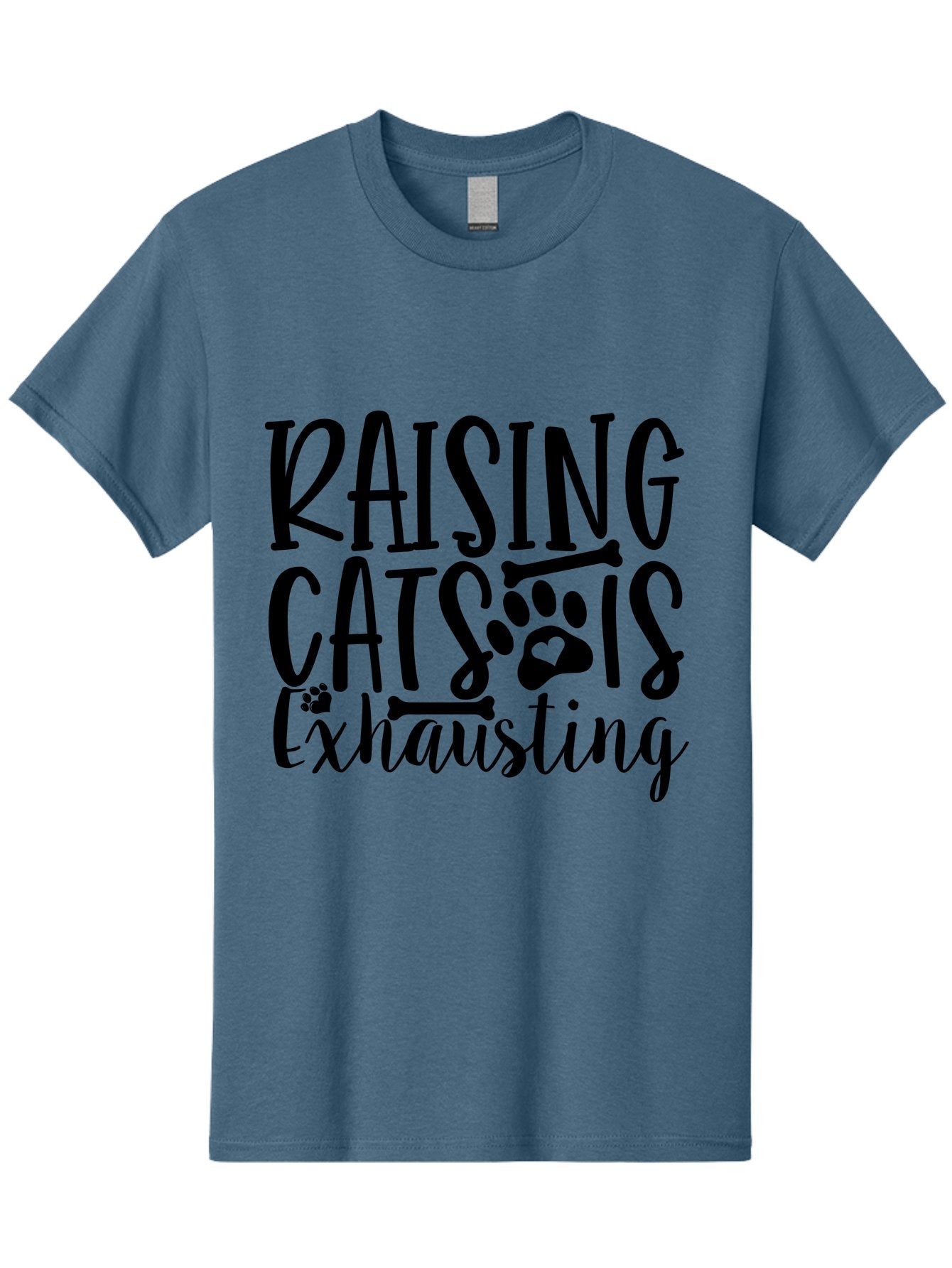 Raising Cats Is Exhausting Men'S Graphic Tee, 100% Cotton, Comfortable Casual Summer Wear, Machine Washable, Funny Cat Quote, Cat Lovers Gift, Cat Mom, Cat Dad, Cat Parenting Humor, Feline Fun, Cat Puns, Cat Memes Aae605 6