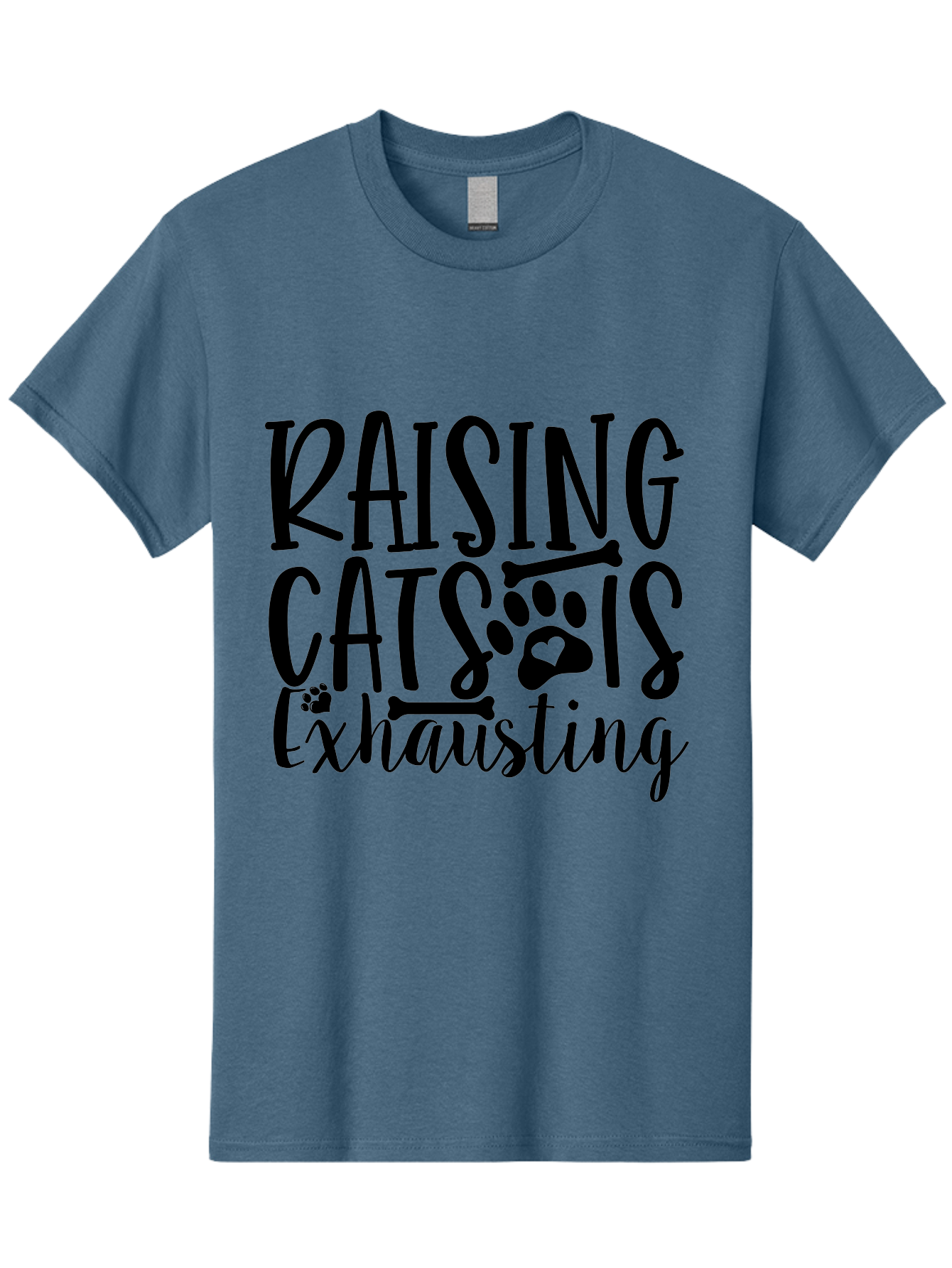 Raising Cats Is Exhausting Men'S Graphic Tee, 100% Cotton, Comfortable Casual Summer Wear, Machine Washable, Funny Cat Quote, Cat Lovers Gift, Cat Mom, Cat Dad, Cat Parenting Humor, Feline Fun, Cat Puns, Cat Memes Aae605 21