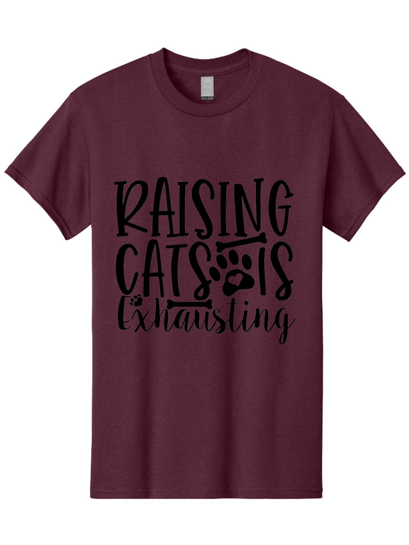 Raising Cats Is Exhausting Men'S Graphic Tee, 100% Cotton, Comfortable Casual Summer Wear, Machine Washable, Funny Cat Quote, Cat Lovers Gift, Cat Mom, Cat Dad, Cat Parenting Humor, Feline Fun, Cat Puns, Cat Memes Aae605 25