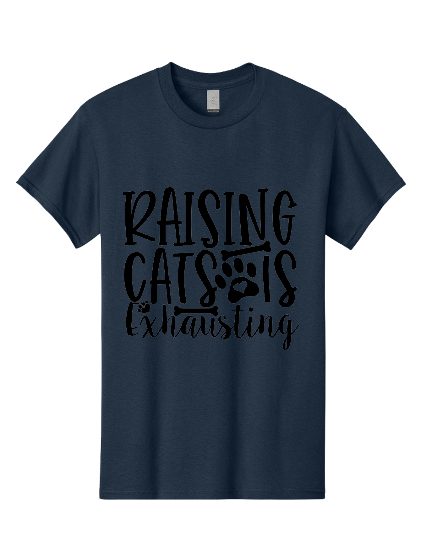 Raising Cats Is Exhausting Men'S Graphic Tee, 100% Cotton, Comfortable Casual Summer Wear, Machine Washable, Funny Cat Quote, Cat Lovers Gift, Cat Mom, Cat Dad, Cat Parenting Humor, Feline Fun, Cat Puns, Cat Memes Aae605 11