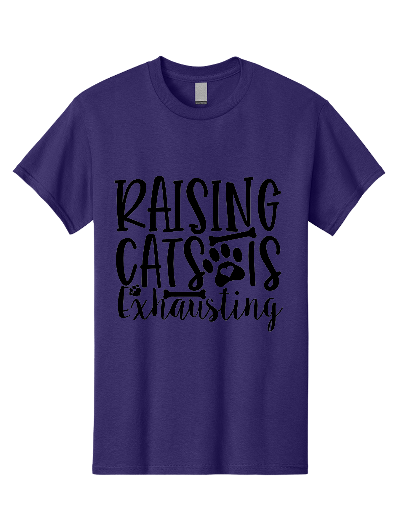 Raising Cats Is Exhausting Men'S Graphic Tee, 100% Cotton, Comfortable Casual Summer Wear, Machine Washable, Funny Cat Quote, Cat Lovers Gift, Cat Mom, Cat Dad, Cat Parenting Humor, Feline Fun, Cat Puns, Cat Memes Aae605 7