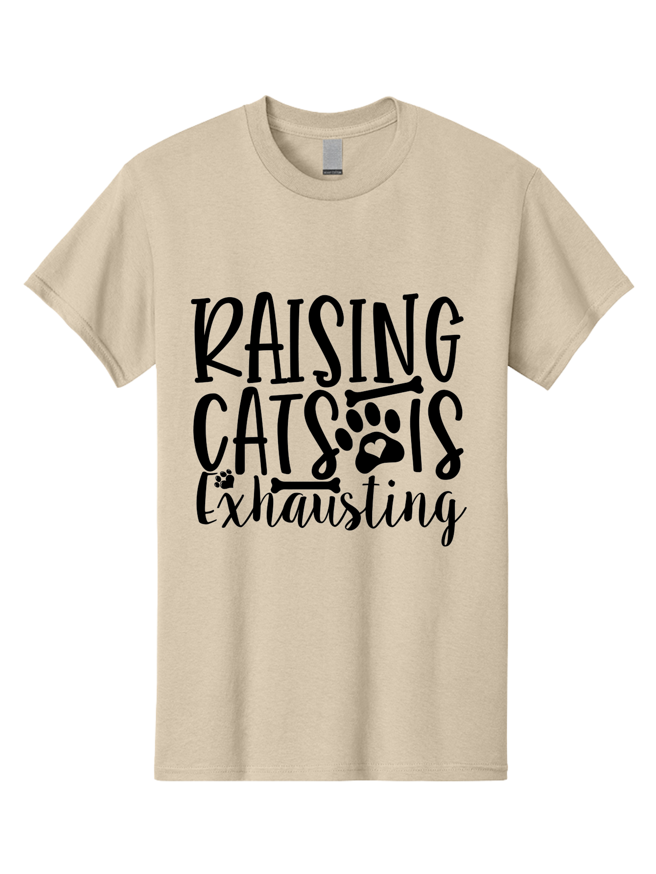 Raising Cats Is Exhausting Men'S Graphic Tee, 100% Cotton, Comfortable Casual Summer Wear, Machine Washable, Funny Cat Quote, Cat Lovers Gift, Cat Mom, Cat Dad, Cat Parenting Humor, Feline Fun, Cat Puns, Cat Memes Aae605 19