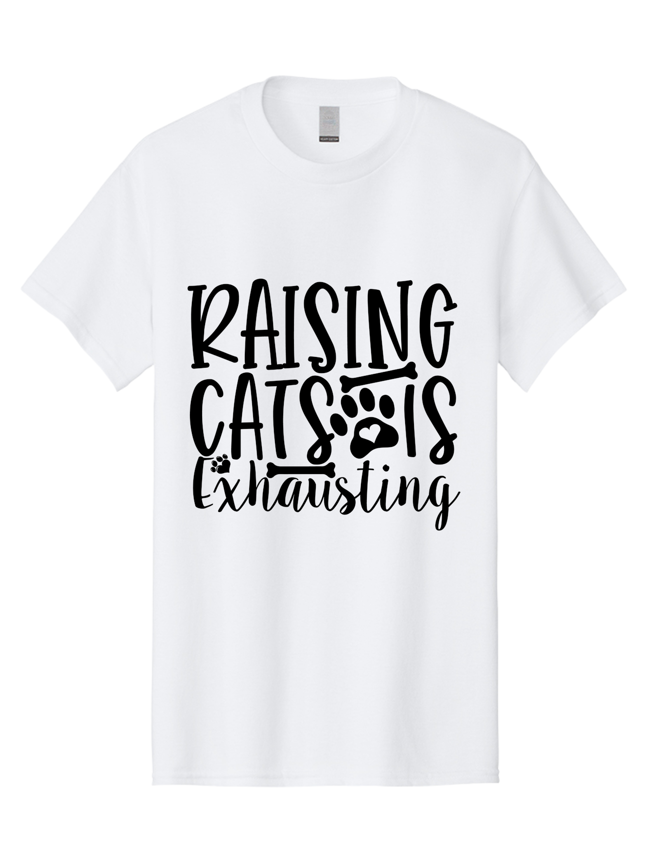 Raising Cats Is Exhausting Men'S Graphic Tee, 100% Cotton, Comfortable Casual Summer Wear, Machine Washable, Funny Cat Quote, Cat Lovers Gift, Cat Mom, Cat Dad, Cat Parenting Humor, Feline Fun, Cat Puns, Cat Memes Aae605 29