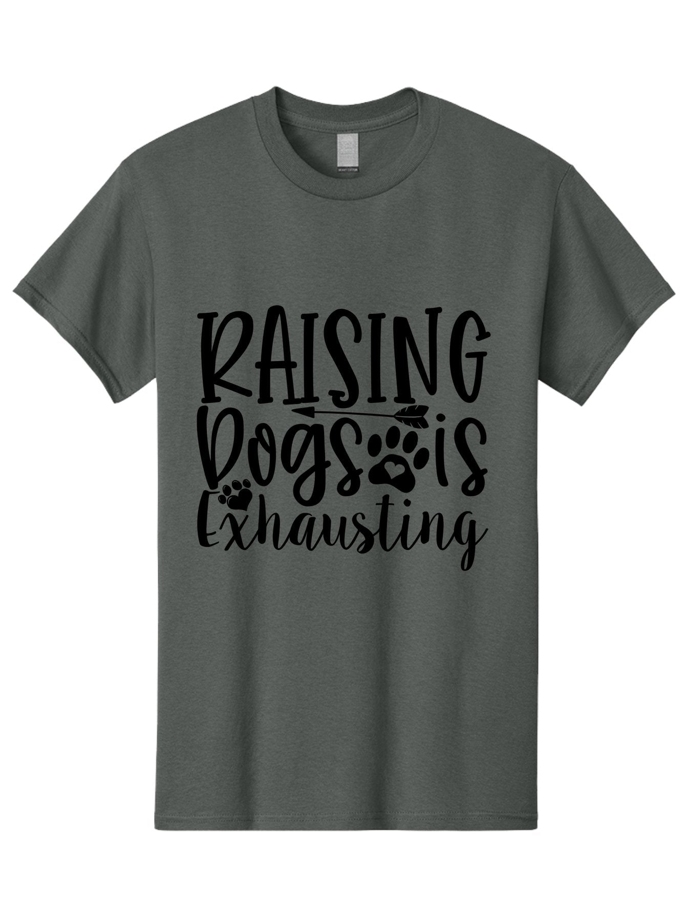 Raising Dogs Is Exhausting Men'S Graphic Tee, 100% Cotton, Comfortable Casual Summer Wear, Machine Washable, Raising Dogs, Dog Owners, Dog Lovers, Pet Care, Dog Parenting, Dog Training, Funny Quotes, Dog Humor, Pet Parenting Aae606 4