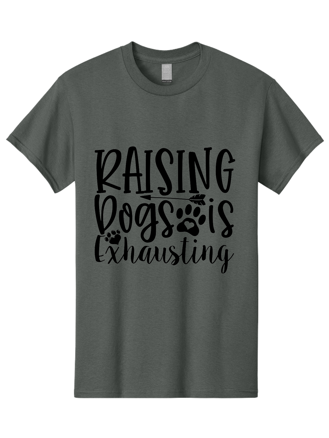 Raising Dogs Is Exhausting Men'S Graphic Tee, 100% Cotton, Comfortable Casual Summer Wear, Machine Washable, Raising Dogs, Dog Owners, Dog Lovers, Pet Care, Dog Parenting, Dog Training, Funny Quotes, Dog Humor, Pet Parenting Aae606 25
