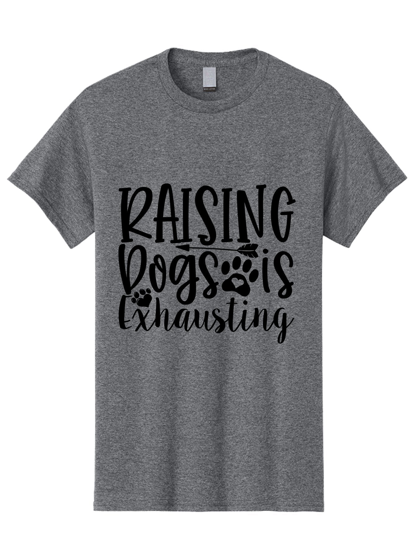 Raising Dogs Is Exhausting Men'S Graphic Tee, 100% Cotton, Comfortable Casual Summer Wear, Machine Washable, Raising Dogs, Dog Owners, Dog Lovers, Pet Care, Dog Parenting, Dog Training, Funny Quotes, Dog Humor, Pet Parenting Aae606 8