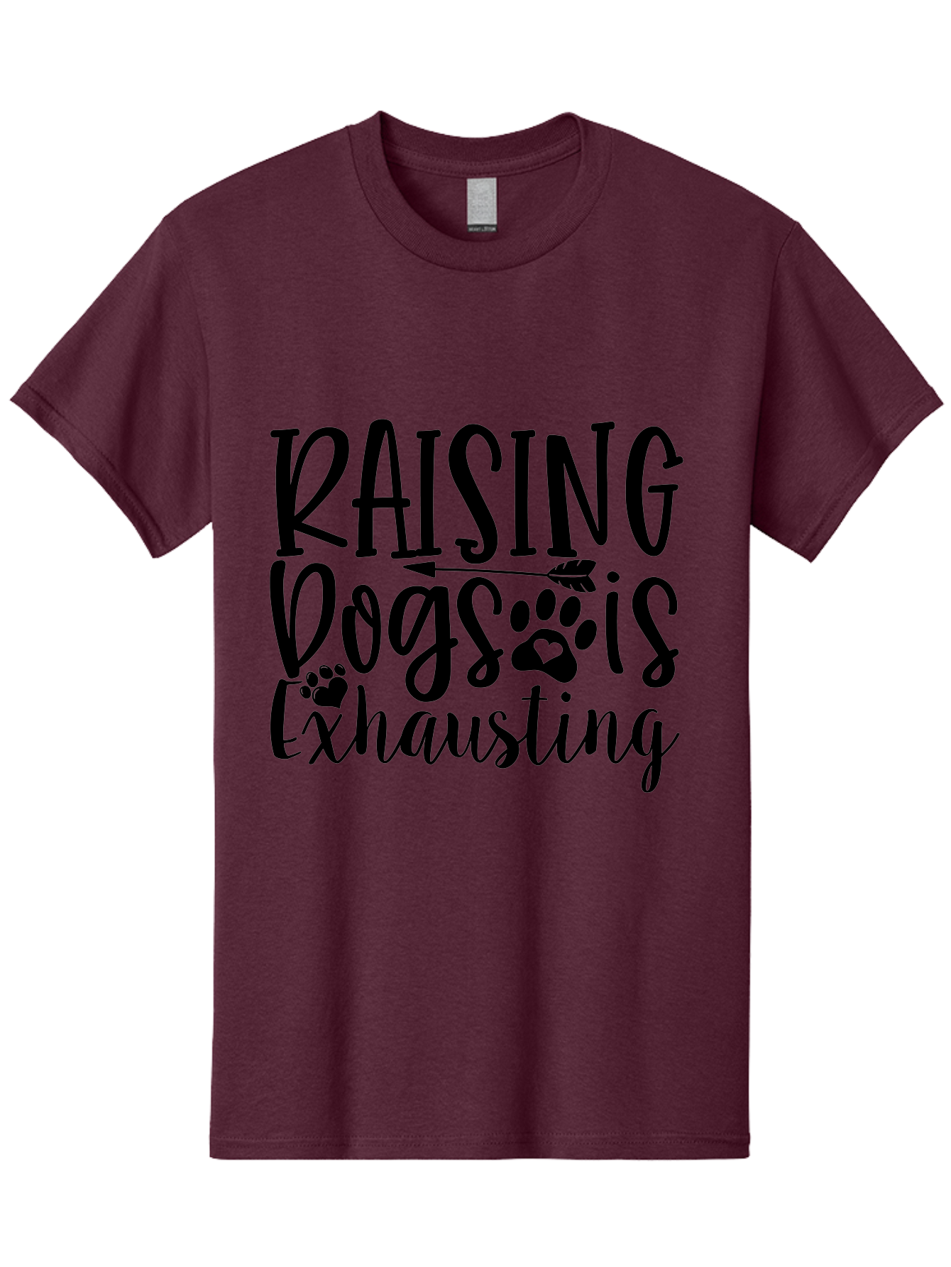 Raising Dogs Is Exhausting Men'S Graphic Tee, 100% Cotton, Comfortable Casual Summer Wear, Machine Washable, Raising Dogs, Dog Owners, Dog Lovers, Pet Care, Dog Parenting, Dog Training, Funny Quotes, Dog Humor, Pet Parenting Aae606 3