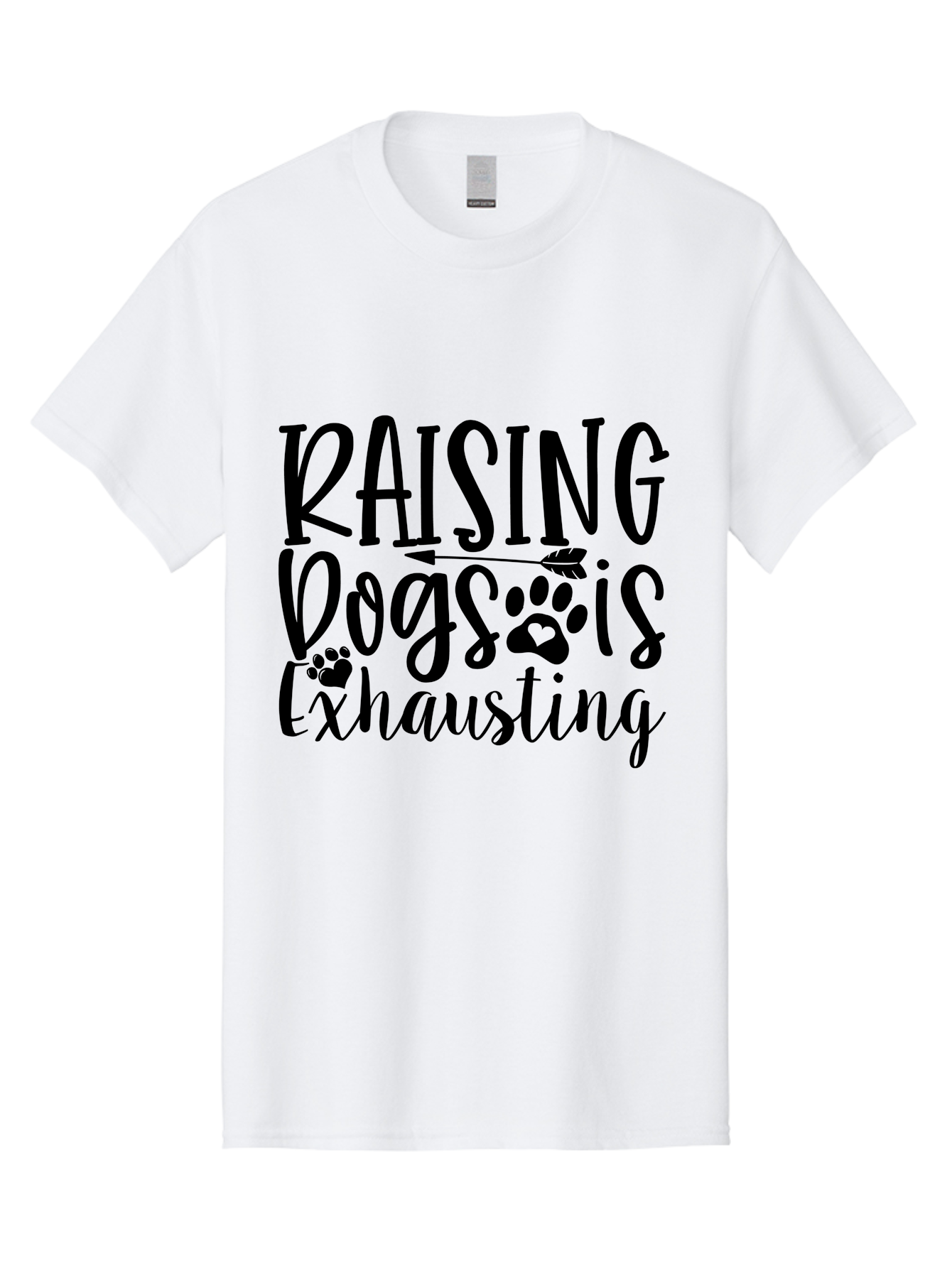 Raising Dogs Is Exhausting Men'S Graphic Tee, 100% Cotton, Comfortable Casual Summer Wear, Machine Washable, Raising Dogs, Dog Owners, Dog Lovers, Pet Care, Dog Parenting, Dog Training, Funny Quotes, Dog Humor, Pet Parenting Aae606 5