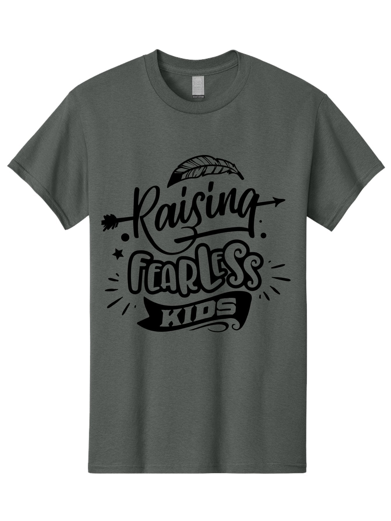 Raising Fearless Kids Men'S Graphic Tee, 100% Cotton, Comfortable Casual Summer Wear, Machine Washable, Raising Fearless Kids, Motivational Quotes, Inspirational Phrases, Parenting Tips, Confidence Boosters, Positive Affirmations, Aae608 8