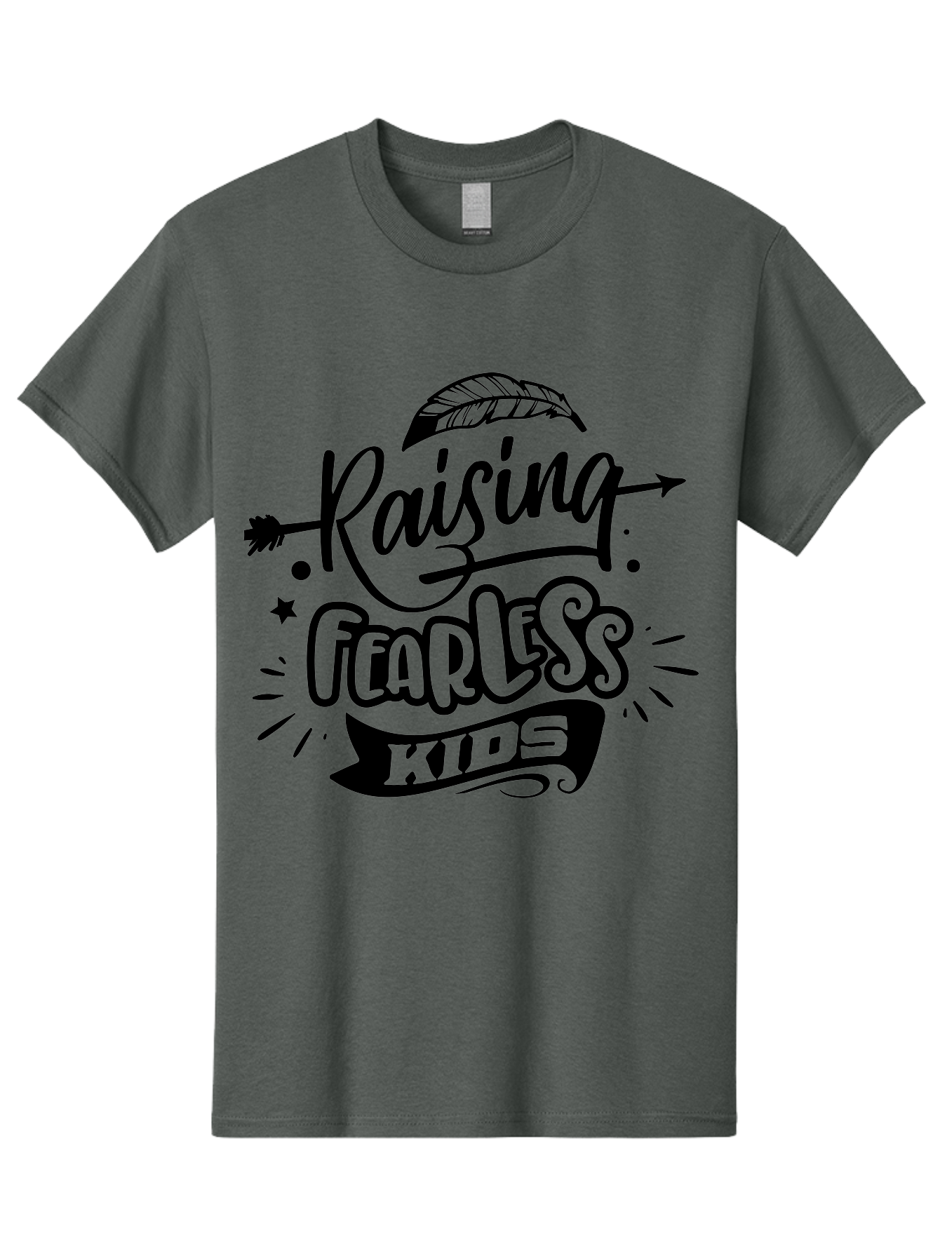 Raising Fearless Kids Men'S Graphic Tee, 100% Cotton, Comfortable Casual Summer Wear, Machine Washable, Raising Fearless Kids, Motivational Quotes, Inspirational Phrases, Parenting Tips, Confidence Boosters, Positive Affirmations, Aae608 5