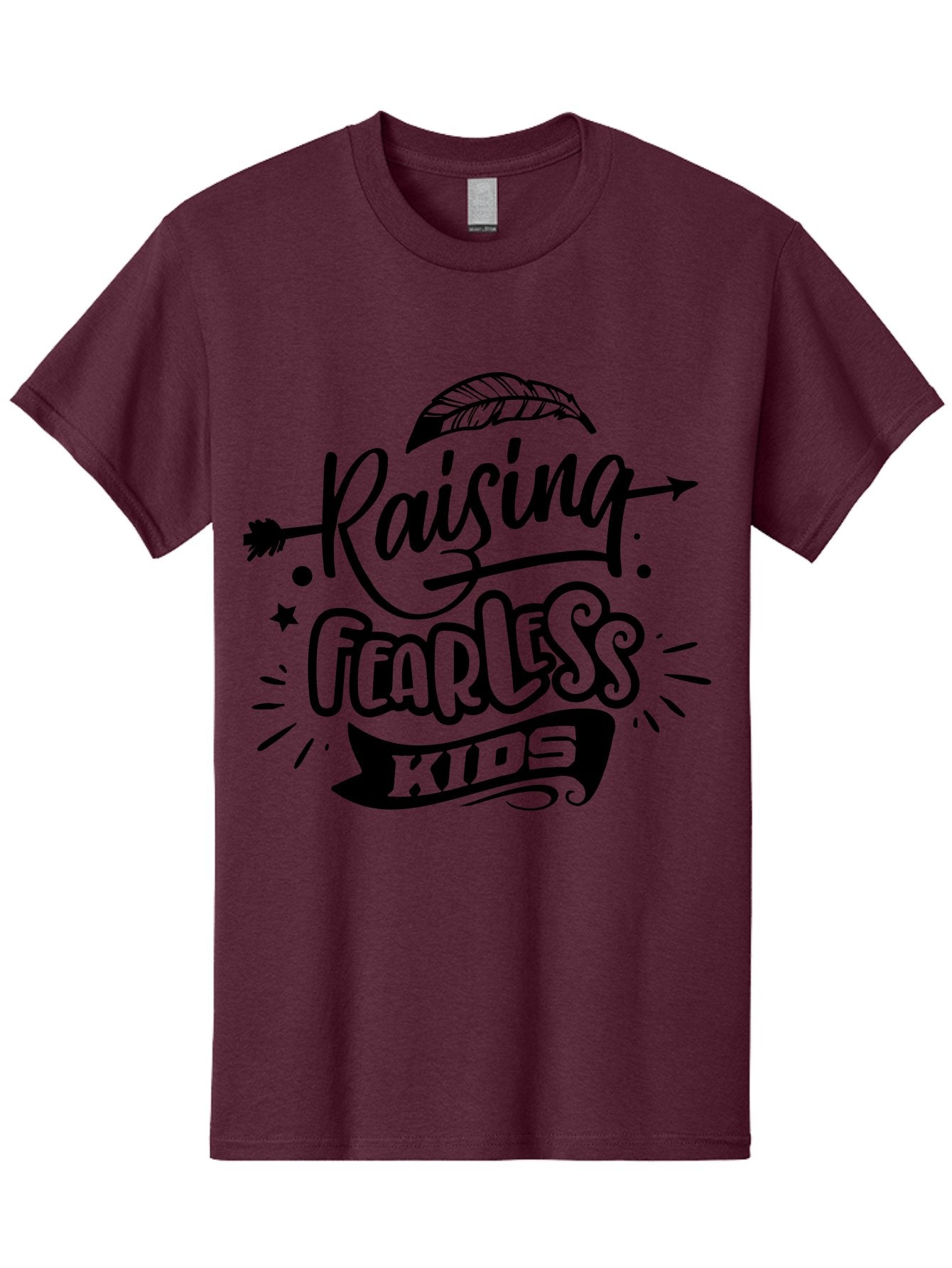 Raising Fearless Kids Men'S Graphic Tee, 100% Cotton, Comfortable Casual Summer Wear, Machine Washable, Raising Fearless Kids, Motivational Quotes, Inspirational Phrases, Parenting Tips, Confidence Boosters, Positive Affirmations, Aae608