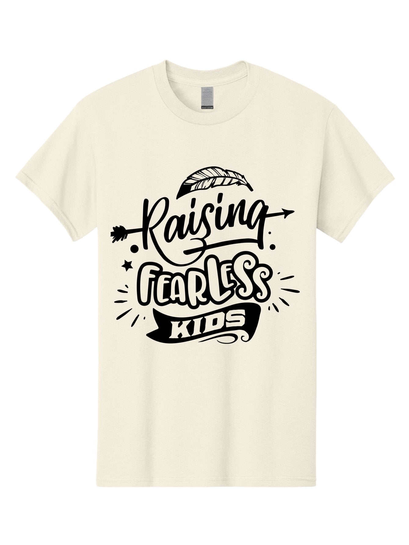 Raising Fearless Kids Men'S Graphic Tee, 100% Cotton, Comfortable Casual Summer Wear, Machine Washable, Raising Fearless Kids, Motivational Quotes, Inspirational Phrases, Parenting Tips, Confidence Boosters, Positive Affirmations, Aae608 10