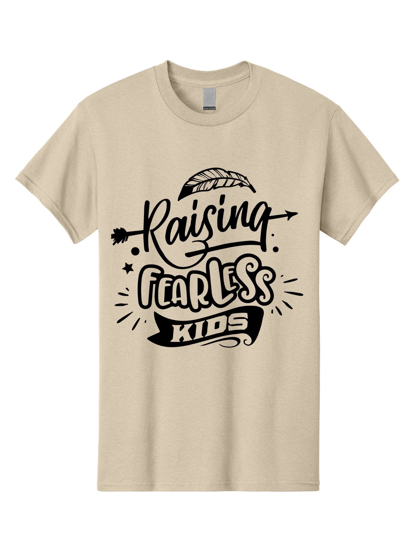 Raising Fearless Kids Men'S Graphic Tee, 100% Cotton, Comfortable Casual Summer Wear, Machine Washable, Raising Fearless Kids, Motivational Quotes, Inspirational Phrases, Parenting Tips, Confidence Boosters, Positive Affirmations, Aae608 7