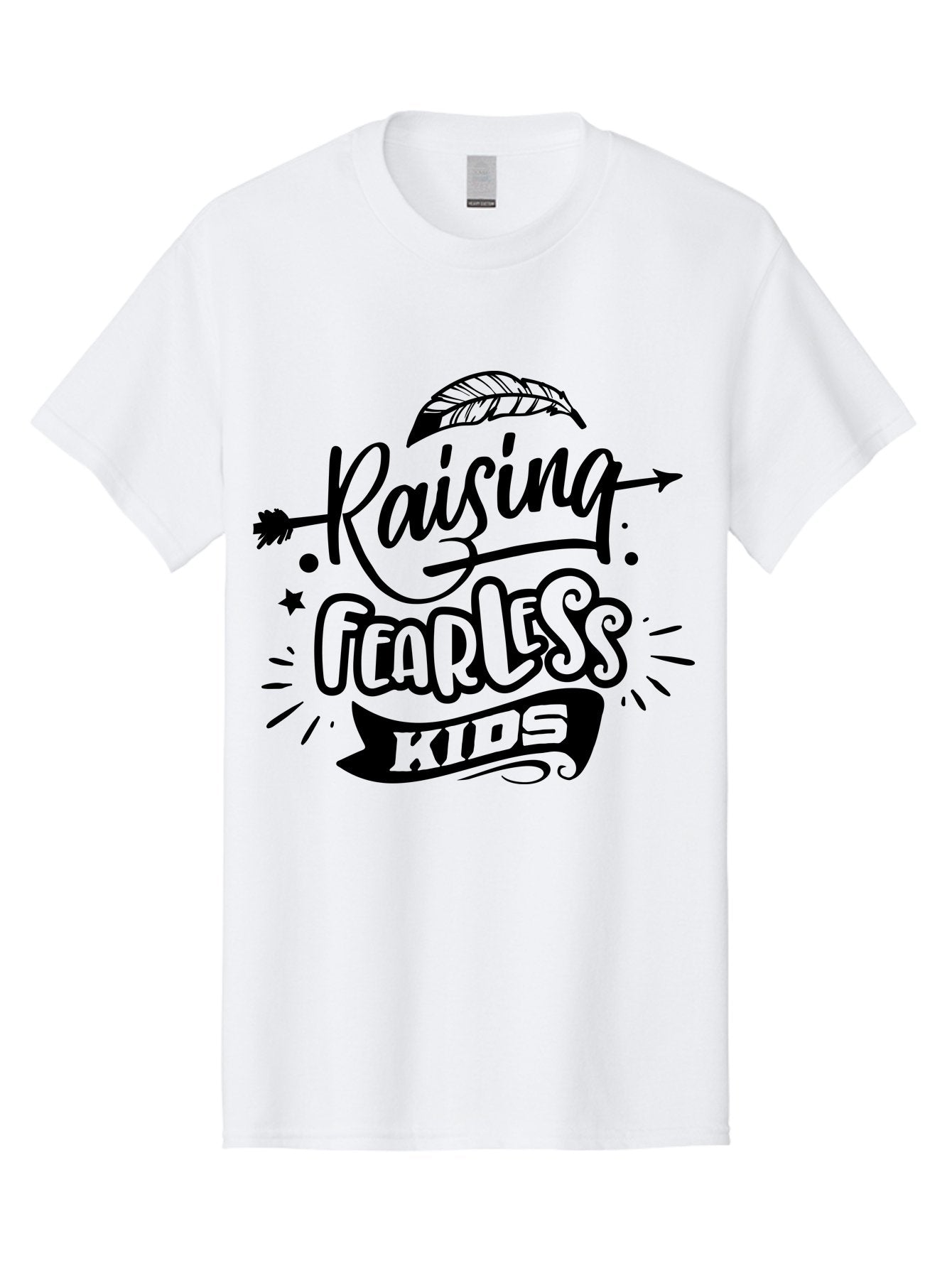 Raising Fearless Kids Men'S Graphic Tee, 100% Cotton, Comfortable Casual Summer Wear, Machine Washable, Raising Fearless Kids, Motivational Quotes, Inspirational Phrases, Parenting Tips, Confidence Boosters, Positive Affirmations, Aae608 3