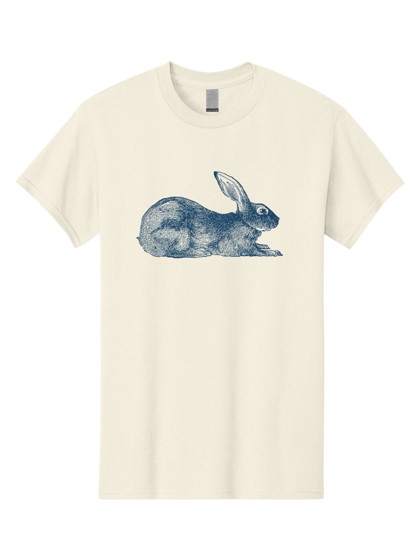 Resting Rabbit Men'S Graphic Tee, 100% Cotton, Comfortable Casual Summer Wear, Machine Washable, Rabbit Illustration, Detailed Drawing, Furry Texture, Long Ears, Relaxing Pose, Wildlife Art, Cute Animal, Sketch Style Aae610 5