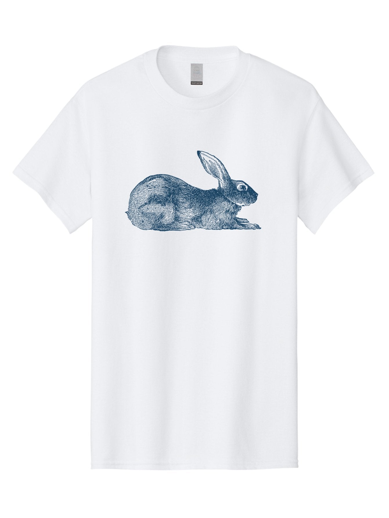 Resting Rabbit Men'S Graphic Tee, 100% Cotton, Comfortable Casual Summer Wear, Machine Washable, Rabbit Illustration, Detailed Drawing, Furry Texture, Long Ears, Relaxing Pose, Wildlife Art, Cute Animal, Sketch Style Aae610 6