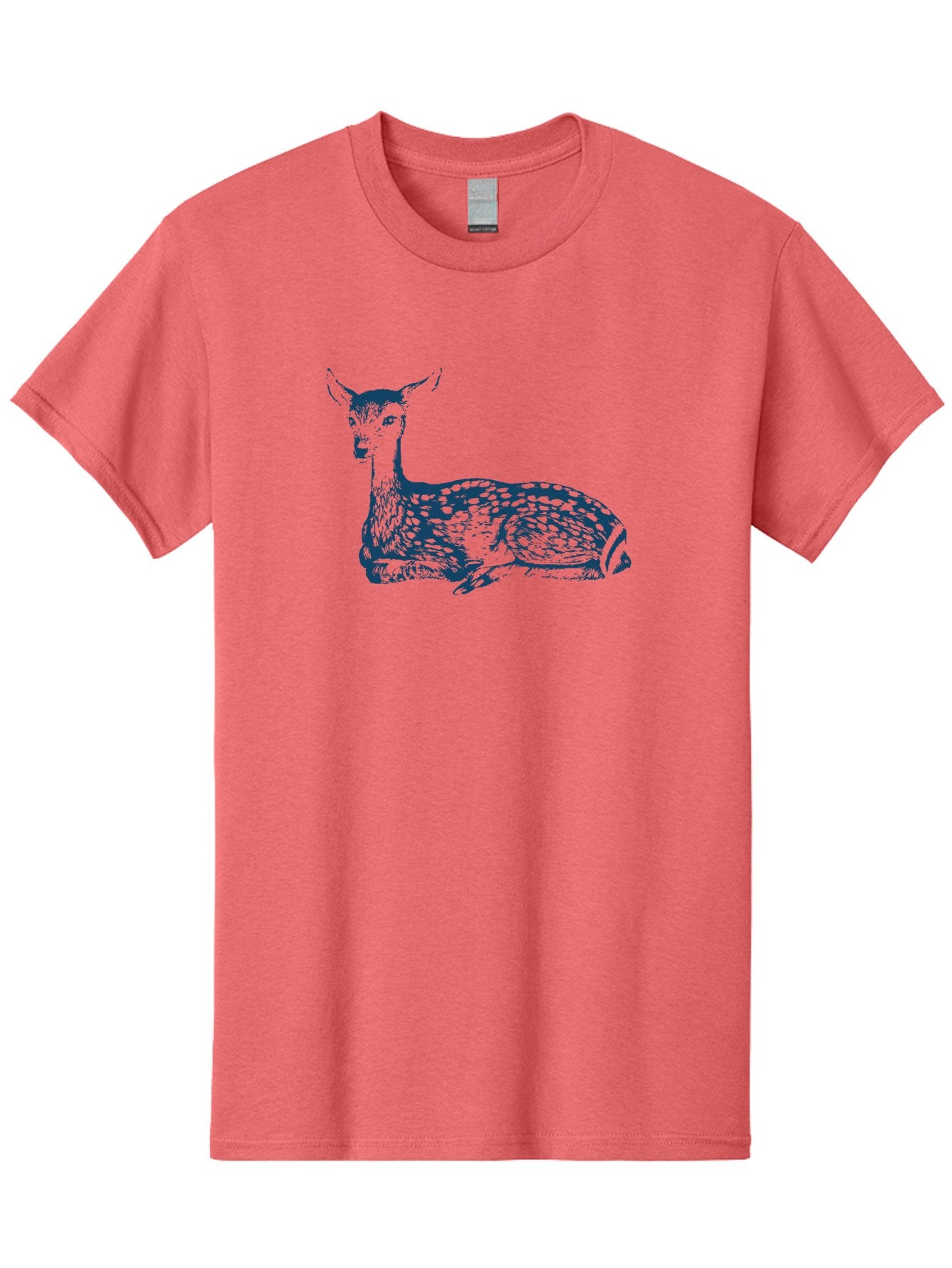 Resting Wild Bambi Men'S Graphic Tee, 100% Cotton, Comfortable Casual Summer Wear, Machine Washable, Deer Resting, Spotted Fur, Serene Wildlife, Natural Habitat, Gentle Creature, Forest Animal, Calm Demeanor, Artistic Illustration, Aae611 14