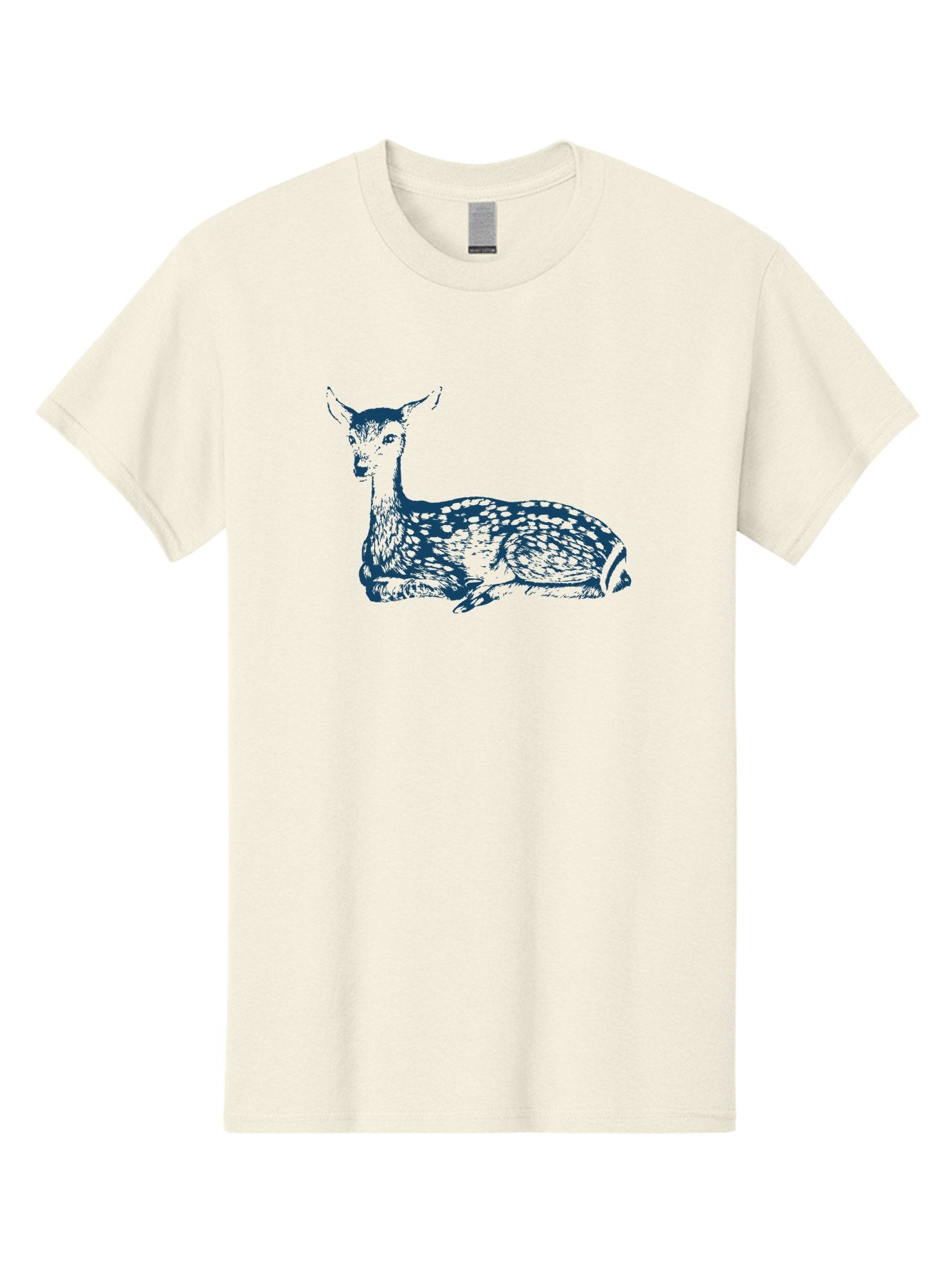 Resting Wild Bambi Men'S Graphic Tee, 100% Cotton, Comfortable Casual Summer Wear, Machine Washable, Deer Resting, Spotted Fur, Serene Wildlife, Natural Habitat, Gentle Creature, Forest Animal, Calm Demeanor, Artistic Illustration, Aae611 12