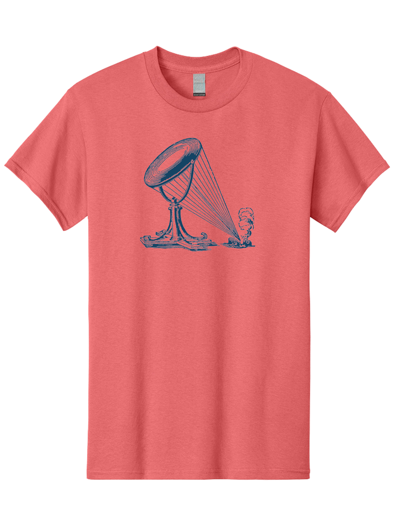 Retro Magnifying Glass Men'S Graphic Tee, 100% Cotton, Comfortable Casual Summer Wear, Machine Washable, Vintage Gramophone, Retro Sound, Classic Music, Antique Technology, Old-Fashioned, Nostalgic Vibes, Music Player, Sound Waves, Aae612 9