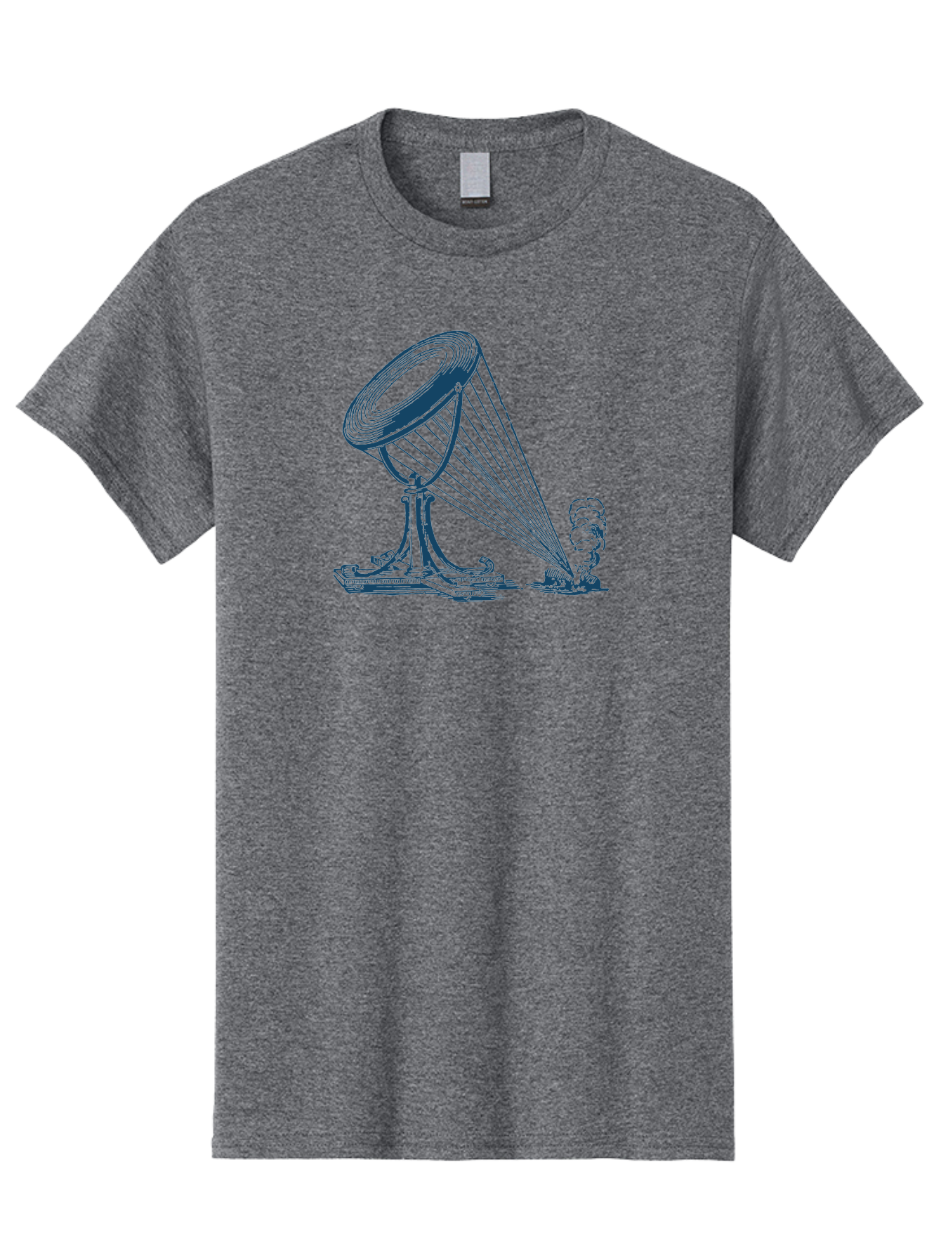 Retro Magnifying Glass Men'S Graphic Tee, 100% Cotton, Comfortable Casual Summer Wear, Machine Washable, Vintage Gramophone, Retro Sound, Classic Music, Antique Technology, Old-Fashioned, Nostalgic Vibes, Music Player, Sound Waves, Aae612 11