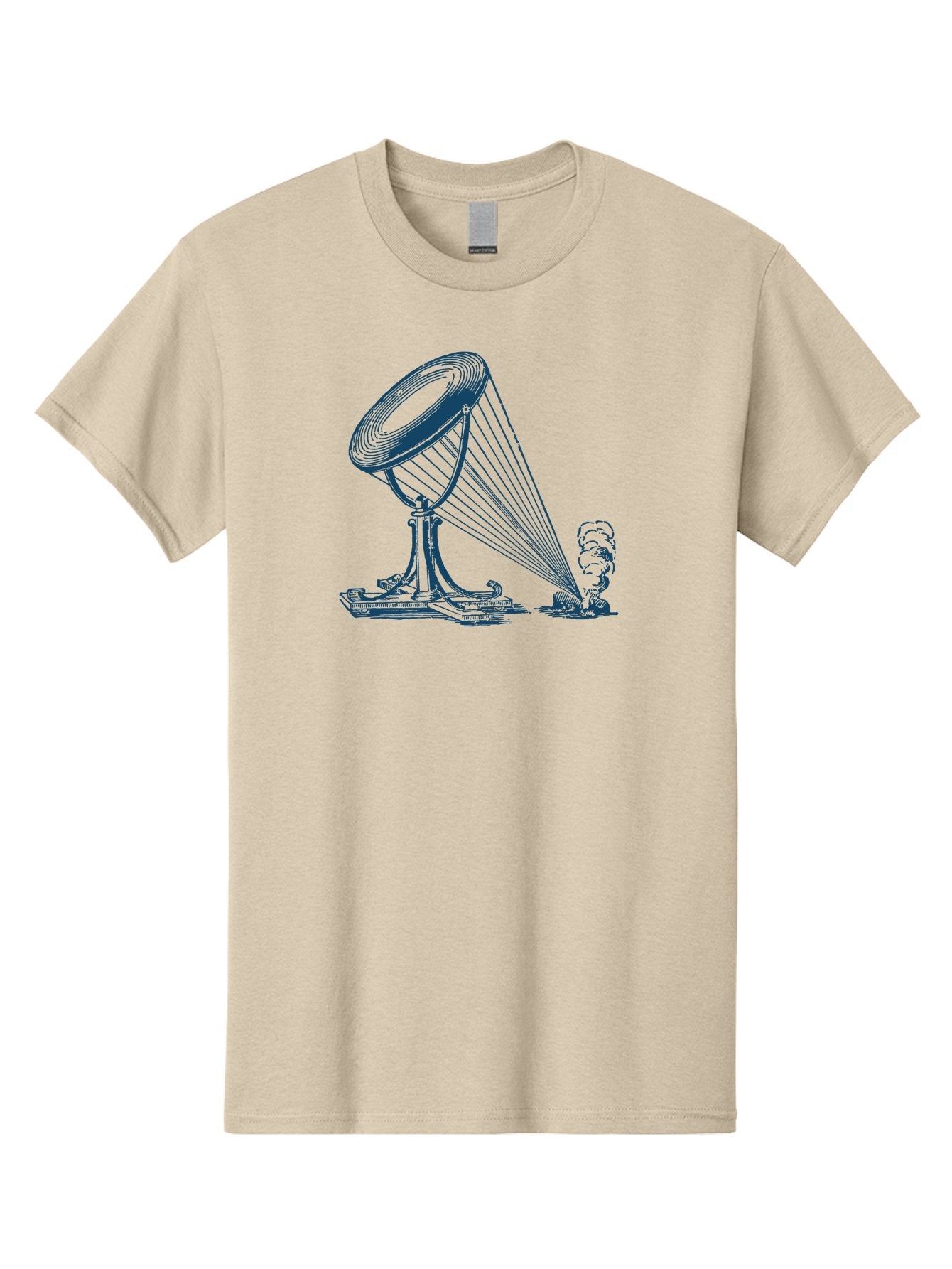 Retro Magnifying Glass Men'S Graphic Tee, 100% Cotton, Comfortable Casual Summer Wear, Machine Washable, Vintage Gramophone, Retro Sound, Classic Music, Antique Technology, Old-Fashioned, Nostalgic Vibes, Music Player, Sound Waves, Aae612 6