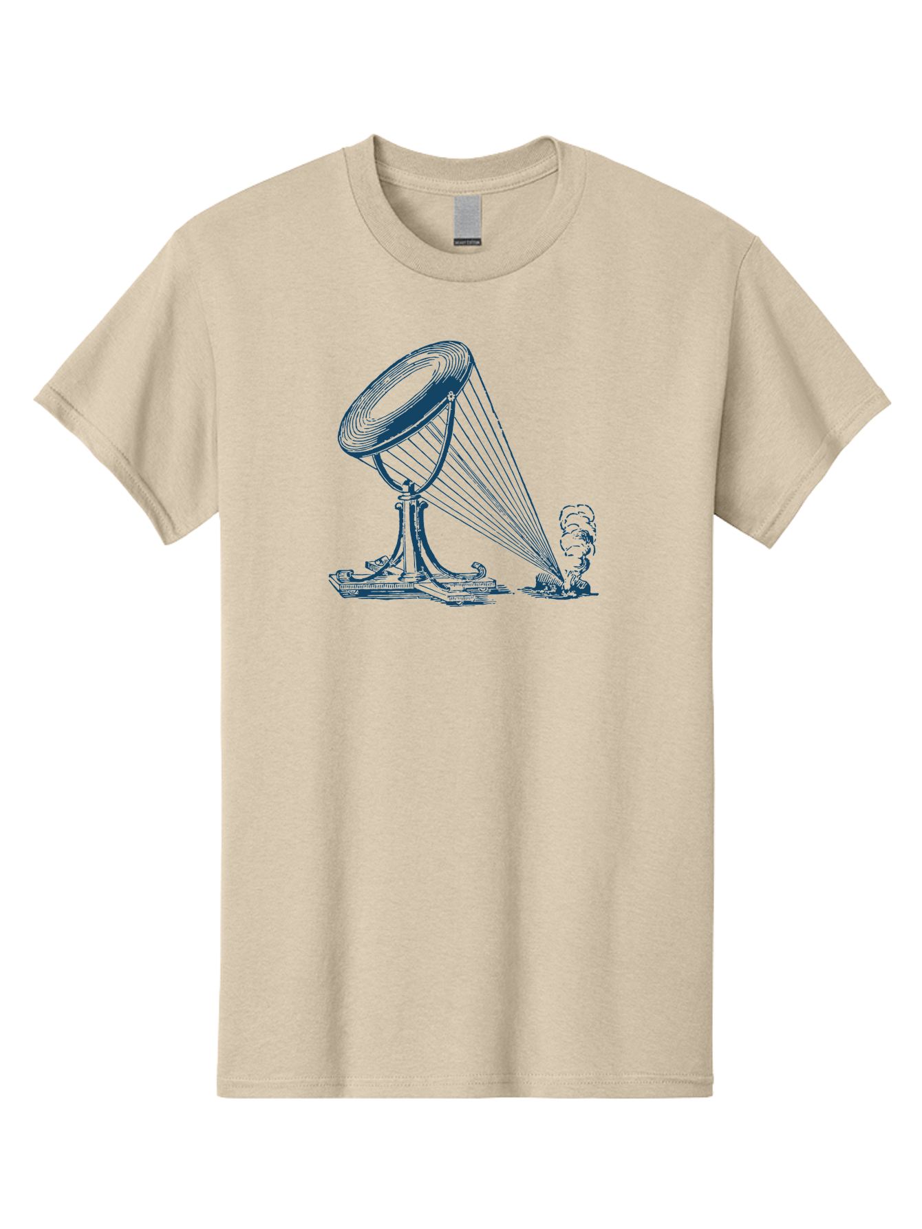 Retro Magnifying Glass Men'S Graphic Tee, 100% Cotton, Comfortable Casual Summer Wear, Machine Washable, Vintage Gramophone, Retro Sound, Classic Music, Antique Technology, Old-Fashioned, Nostalgic Vibes, Music Player, Sound Waves, Aae612 17
