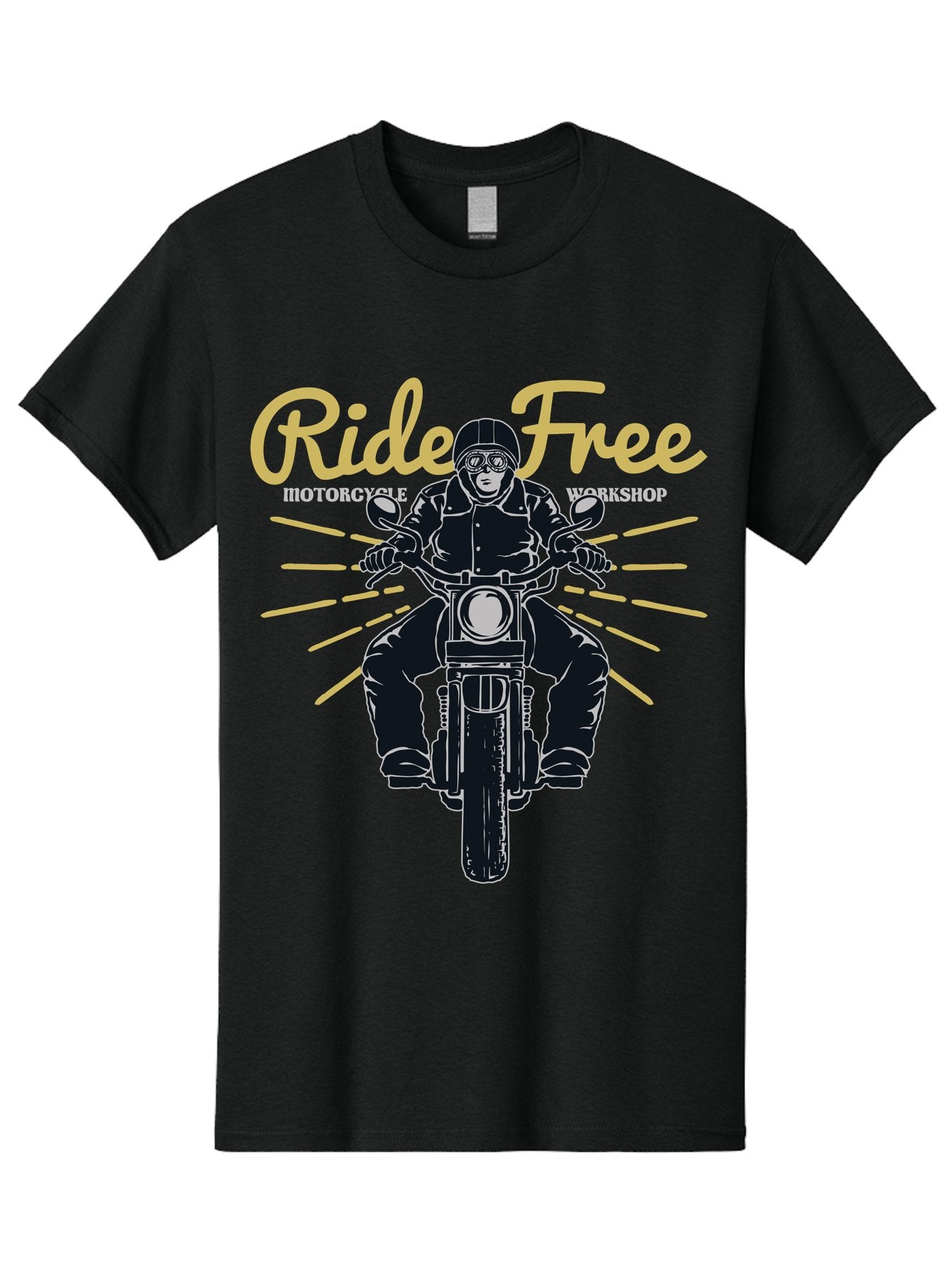 Ride Free Men'S Graphic Tee, 100% Cotton, Comfortable Casual Summer Wear, Machine Washable, Motorcycle Rider, Ride Free, Biker Culture, Motorbike Workshop, Freedom, Adventure, Motorcycling Lifestyle, Motorcycle Enthusiasts Aae616