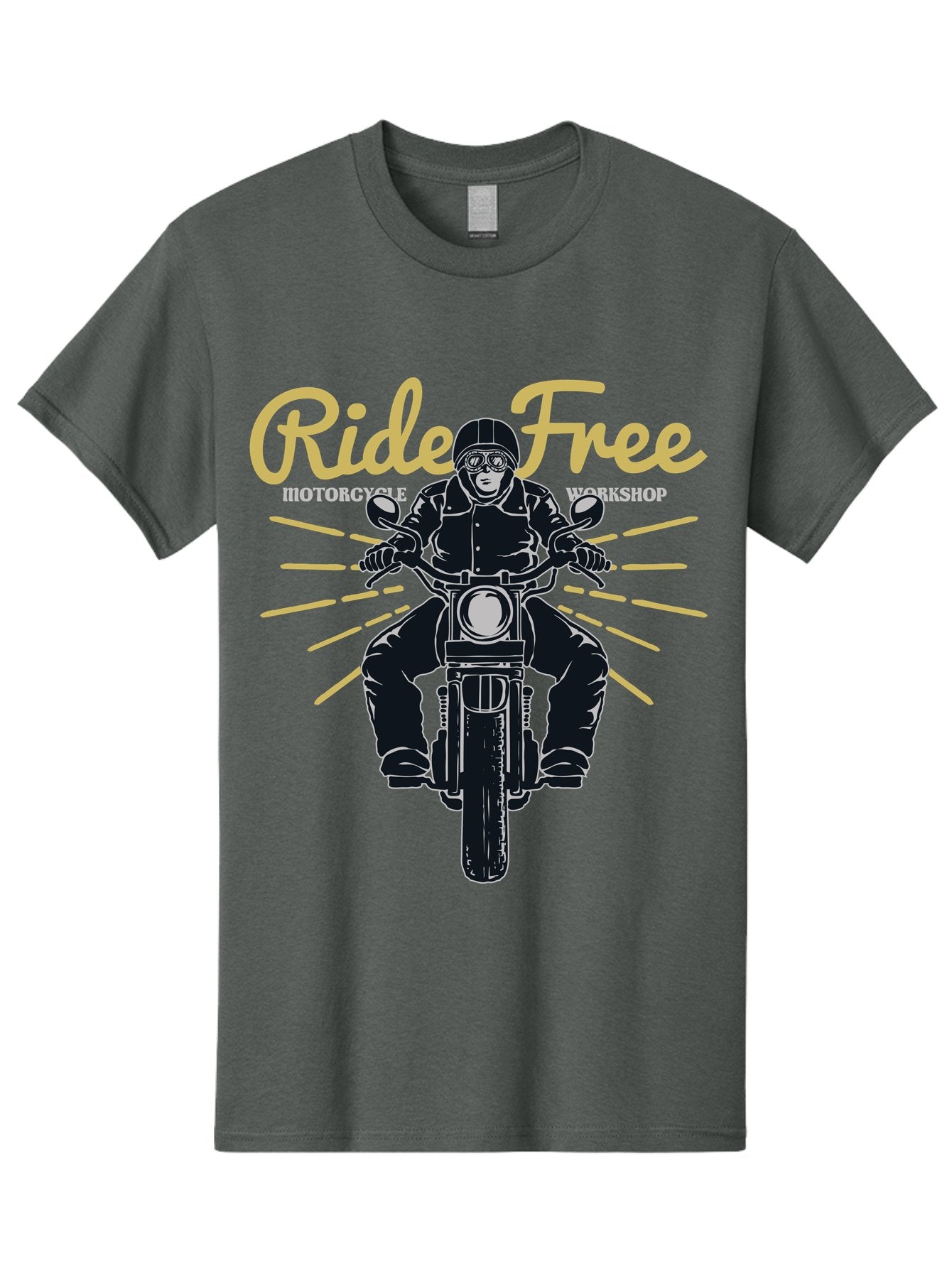 Ride Free Men'S Graphic Tee, 100% Cotton, Comfortable Casual Summer Wear, Machine Washable, Motorcycle Rider, Ride Free, Biker Culture, Motorbike Workshop, Freedom, Adventure, Motorcycling Lifestyle, Motorcycle Enthusiasts Aae616 5