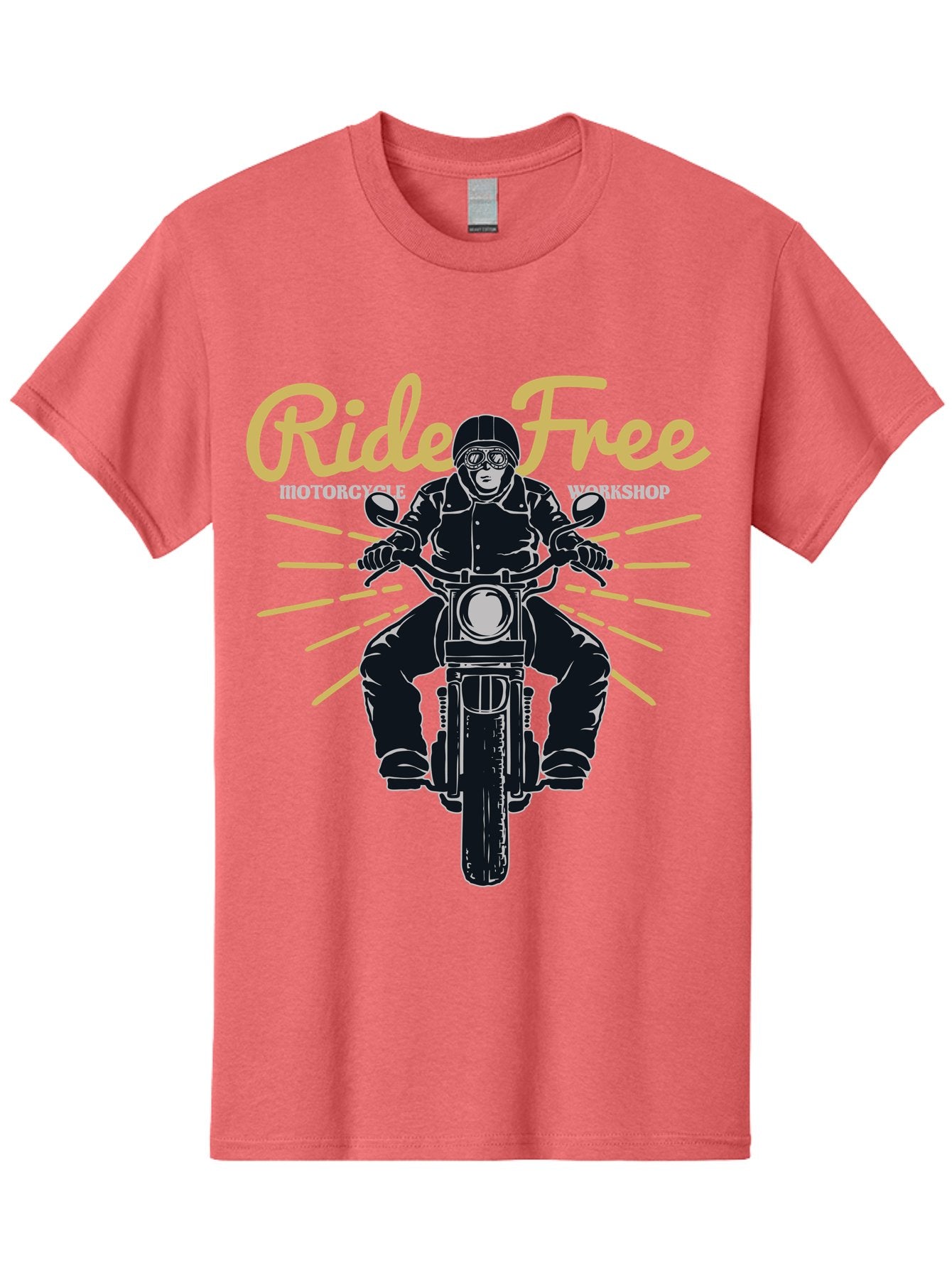 Ride Free Men'S Graphic Tee, 100% Cotton, Comfortable Casual Summer Wear, Machine Washable, Motorcycle Rider, Ride Free, Biker Culture, Motorbike Workshop, Freedom, Adventure, Motorcycling Lifestyle, Motorcycle Enthusiasts Aae616 10