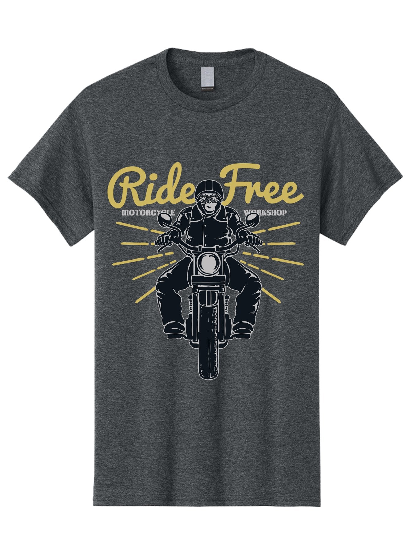 Ride Free Men'S Graphic Tee, 100% Cotton, Comfortable Casual Summer Wear, Machine Washable, Motorcycle Rider, Ride Free, Biker Culture, Motorbike Workshop, Freedom, Adventure, Motorcycling Lifestyle, Motorcycle Enthusiasts Aae616 9