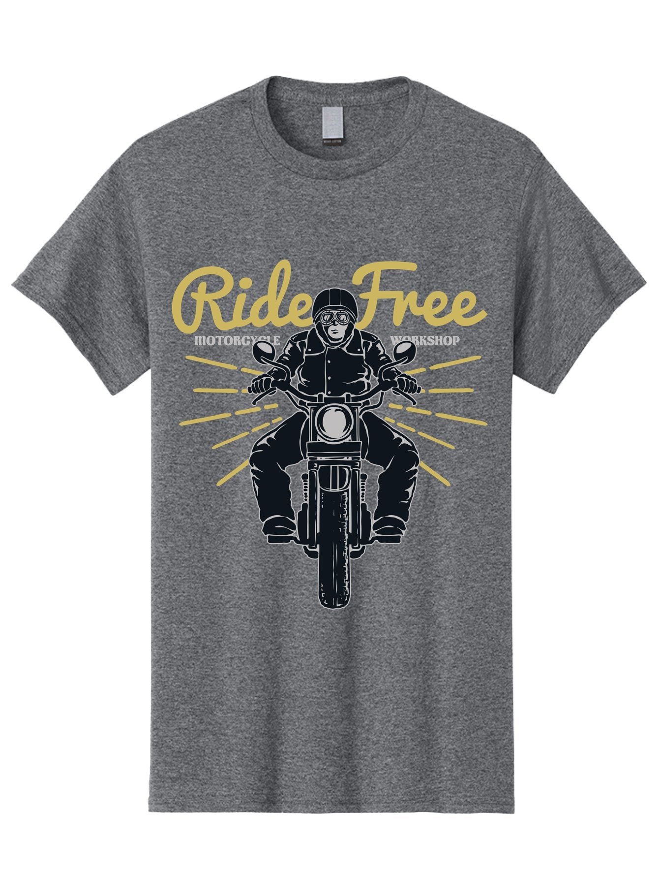 Ride Free Men'S Graphic Tee, 100% Cotton, Comfortable Casual Summer Wear, Machine Washable, Motorcycle Rider, Ride Free, Biker Culture, Motorbike Workshop, Freedom, Adventure, Motorcycling Lifestyle, Motorcycle Enthusiasts Aae616 4