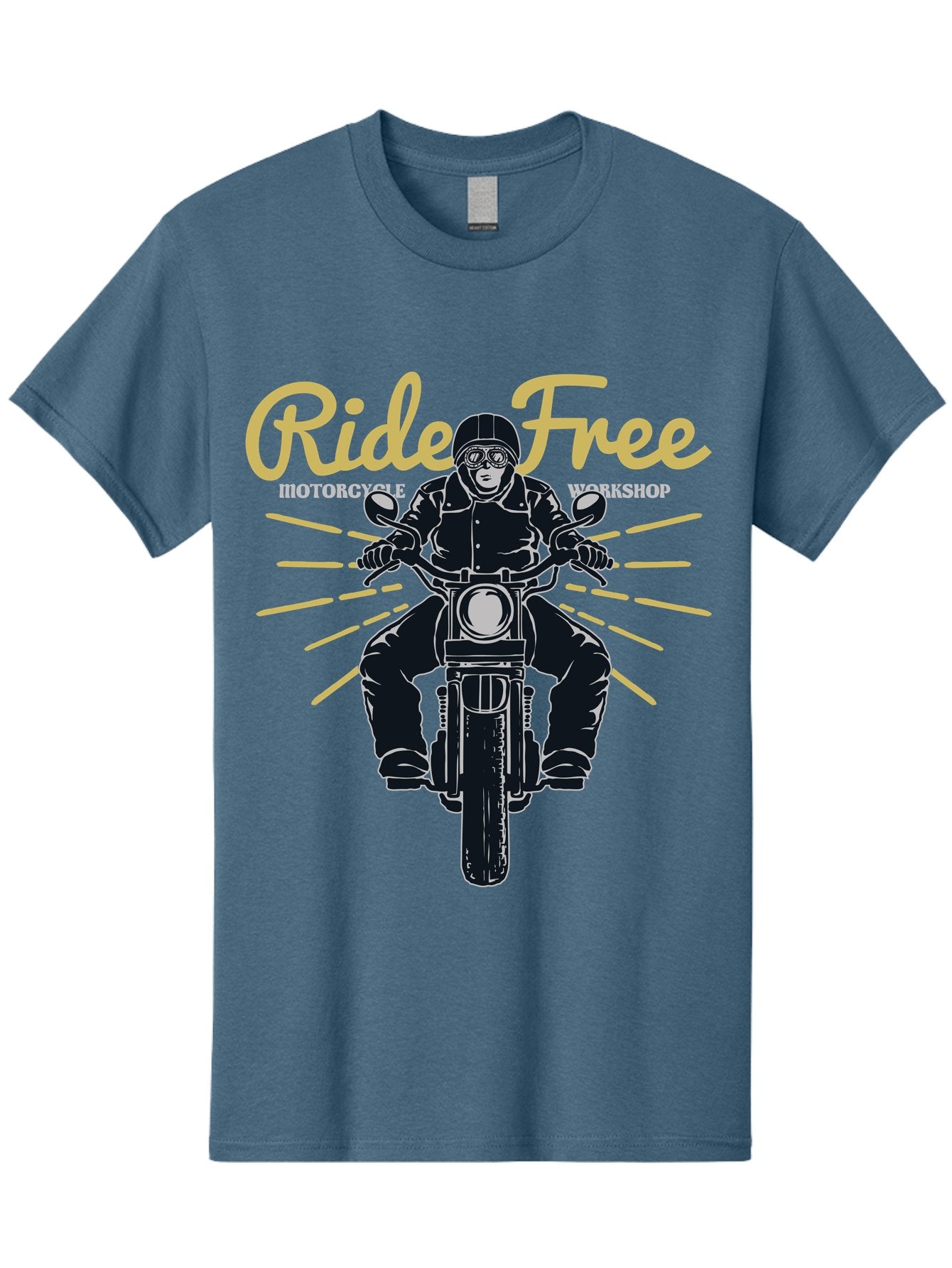 Ride Free Men'S Graphic Tee, 100% Cotton, Comfortable Casual Summer Wear, Machine Washable, Motorcycle Rider, Ride Free, Biker Culture, Motorbike Workshop, Freedom, Adventure, Motorcycling Lifestyle, Motorcycle Enthusiasts Aae616 8
