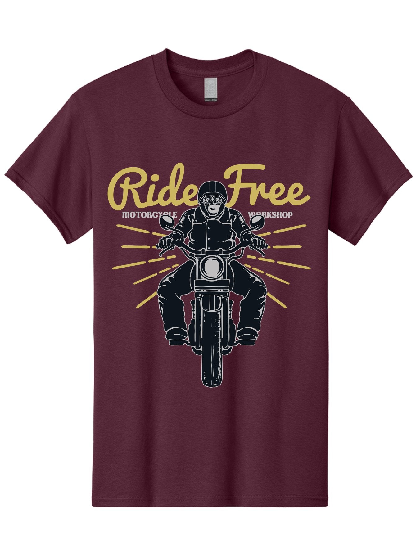 Ride Free Men'S Graphic Tee, 100% Cotton, Comfortable Casual Summer Wear, Machine Washable, Motorcycle Rider, Ride Free, Biker Culture, Motorbike Workshop, Freedom, Adventure, Motorcycling Lifestyle, Motorcycle Enthusiasts Aae616 11