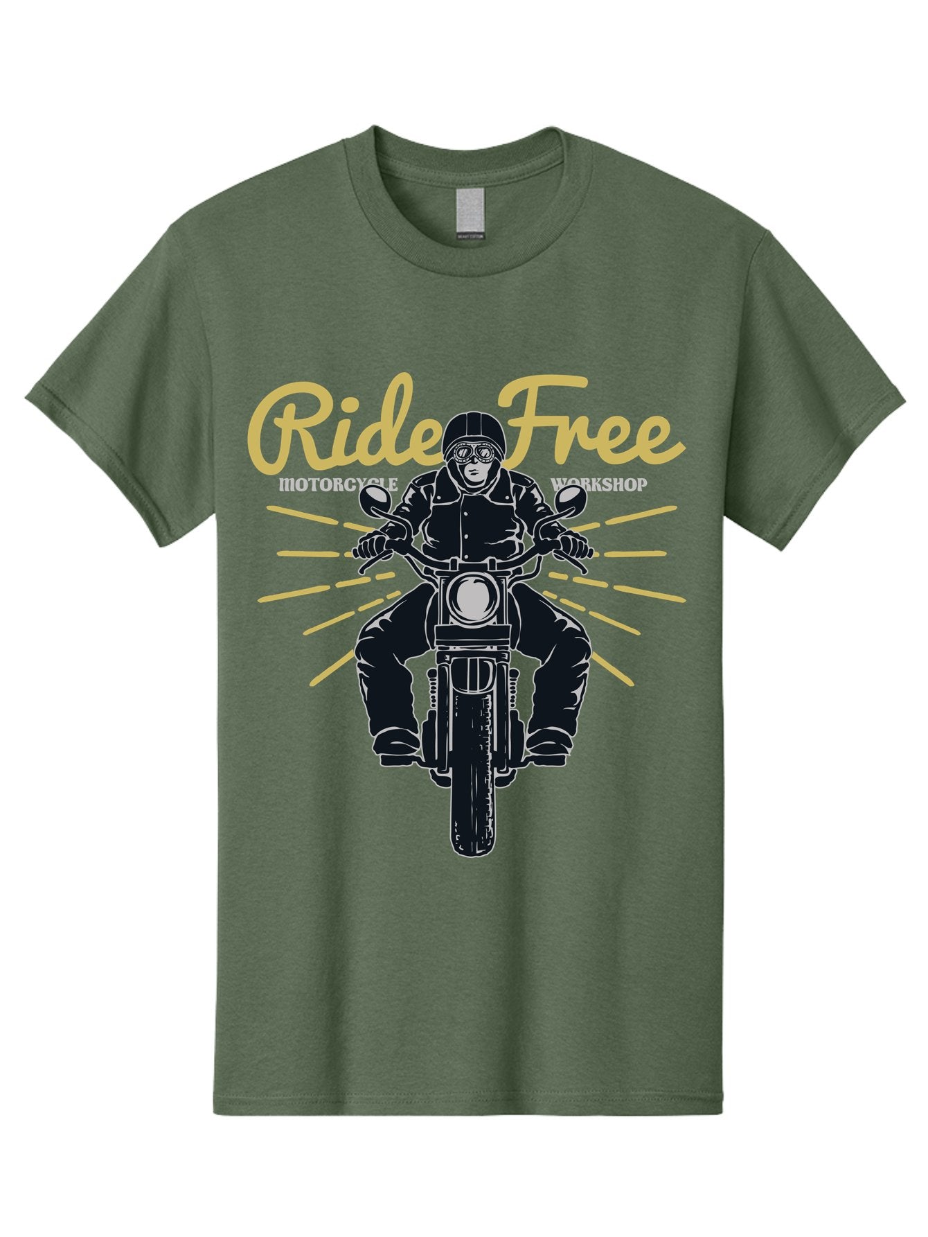 Ride Free Men'S Graphic Tee, 100% Cotton, Comfortable Casual Summer Wear, Machine Washable, Motorcycle Rider, Ride Free, Biker Culture, Motorbike Workshop, Freedom, Adventure, Motorcycling Lifestyle, Motorcycle Enthusiasts Aae616 6