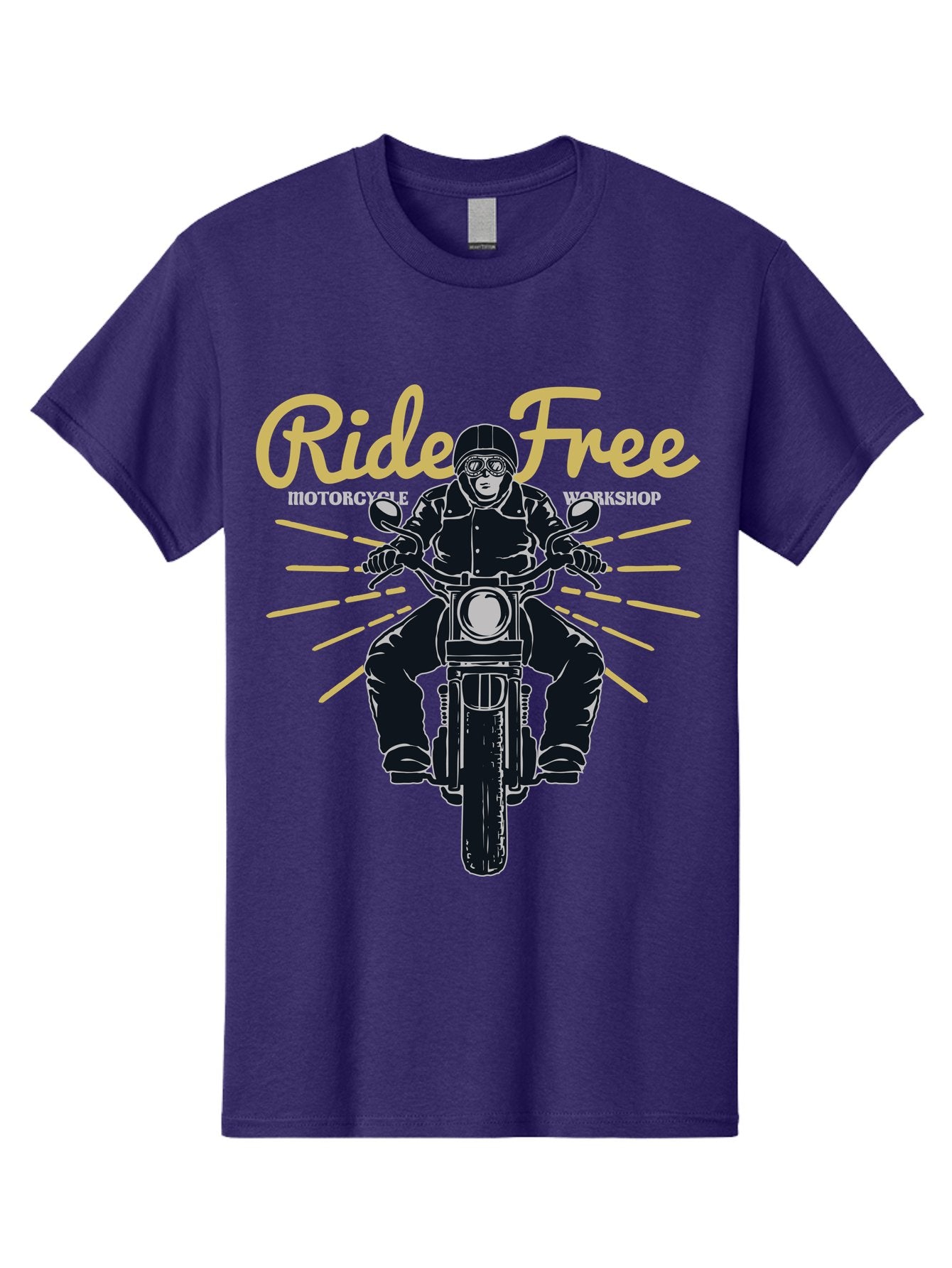 Ride Free Men'S Graphic Tee, 100% Cotton, Comfortable Casual Summer Wear, Machine Washable, Motorcycle Rider, Ride Free, Biker Culture, Motorbike Workshop, Freedom, Adventure, Motorcycling Lifestyle, Motorcycle Enthusiasts Aae616 3