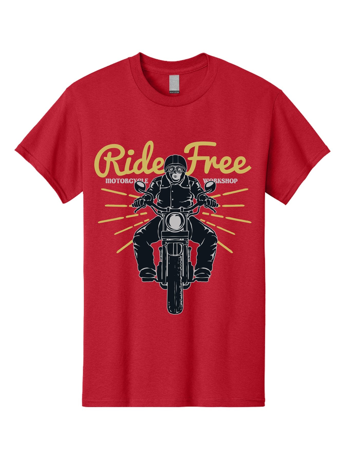 Ride Free Men'S Graphic Tee, 100% Cotton, Comfortable Casual Summer Wear, Machine Washable, Motorcycle Rider, Ride Free, Biker Culture, Motorbike Workshop, Freedom, Adventure, Motorcycling Lifestyle, Motorcycle Enthusiasts Aae616 14