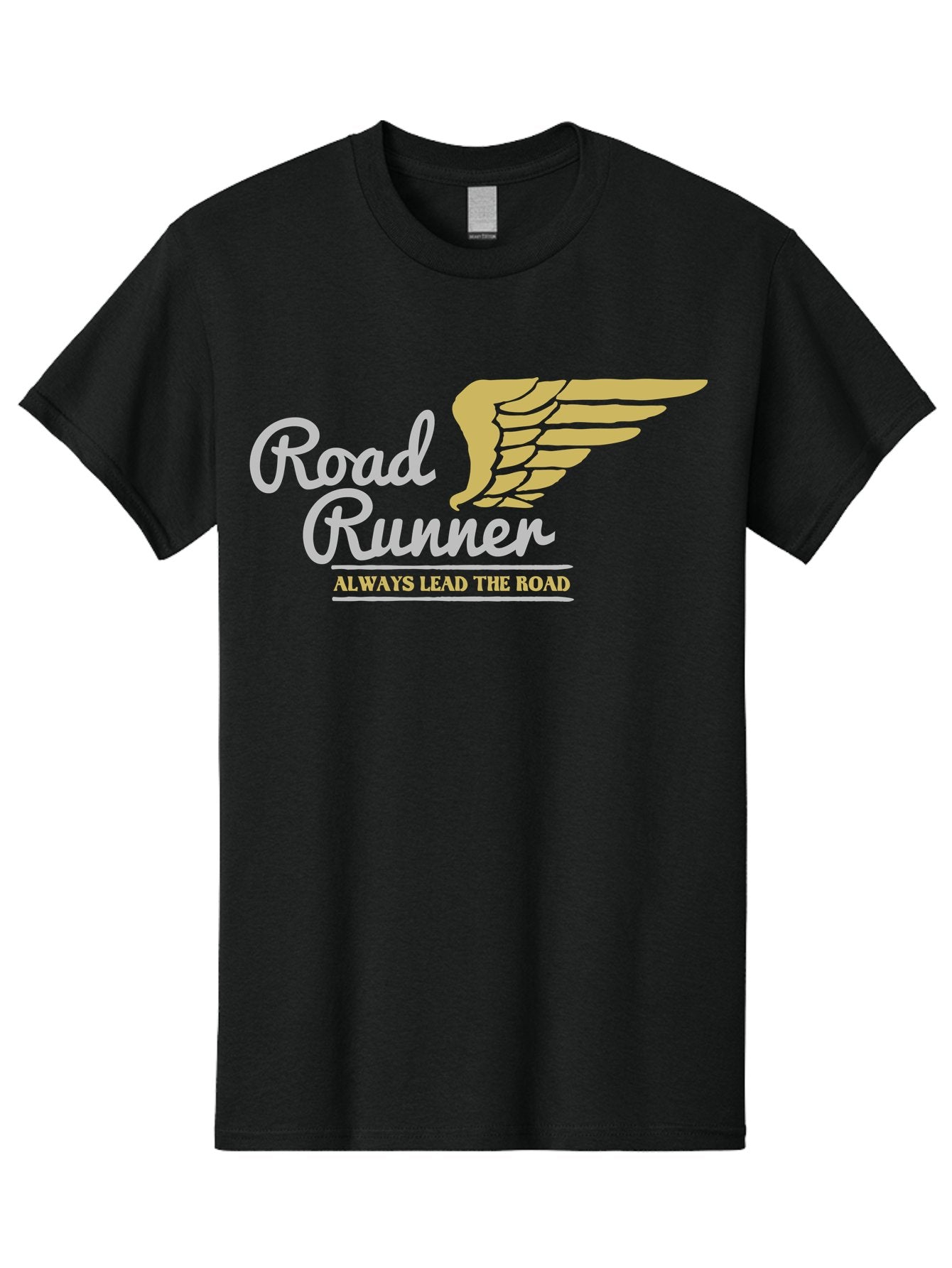 Road Runner Men'S Graphic Tee, 100% Cotton, Comfortable Casual Summer Wear, Machine Washable, Runner Logo, Wing Design, Road Runner, Always Lead The Road, Fitness Motivation, Running Inspiration, Speed, Wings, Road Runner Theme Aae617 14