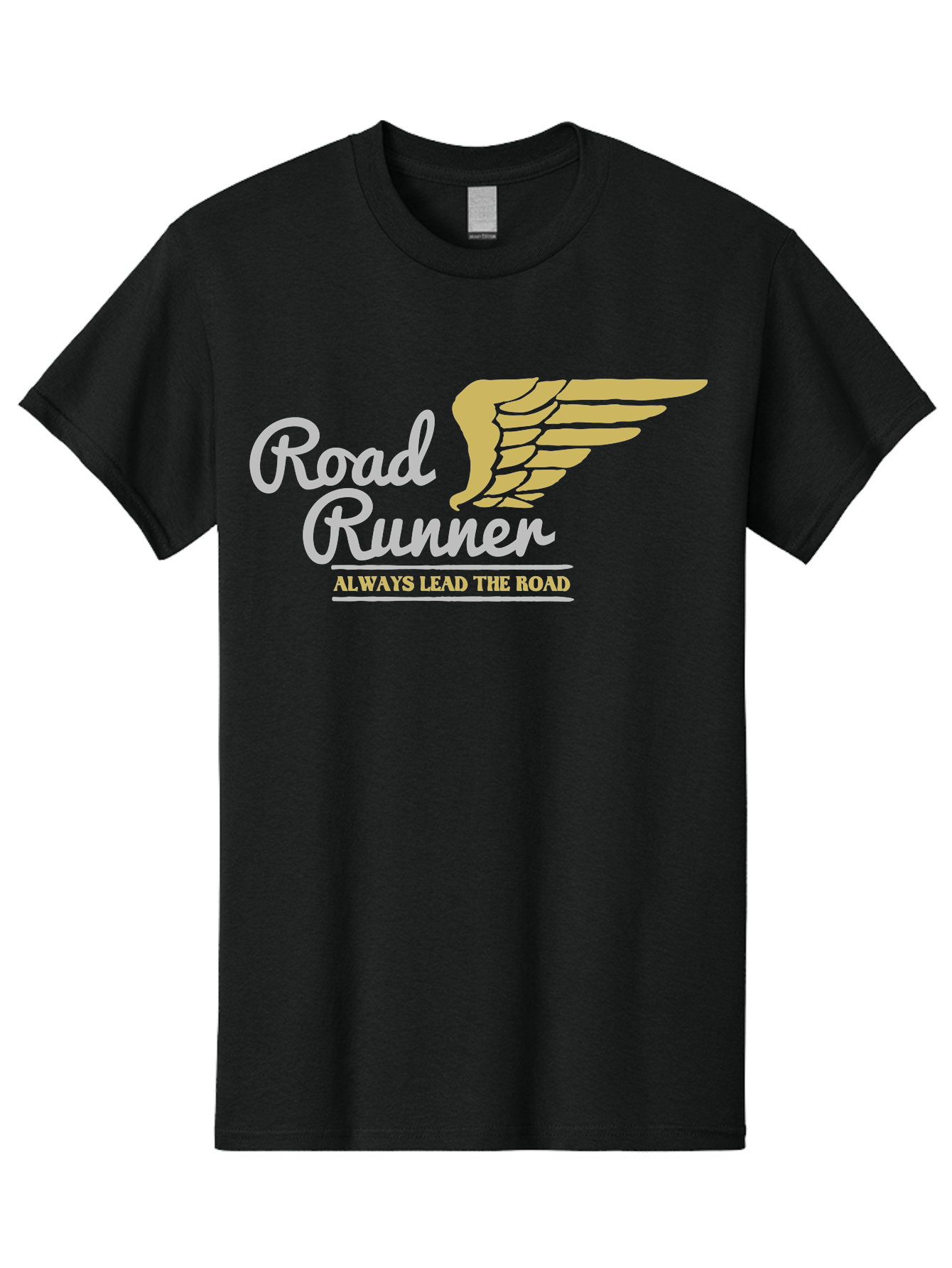 Road Runner Men'S Graphic Tee, 100% Cotton, Comfortable Casual Summer Wear, Machine Washable, Runner Logo, Wing Design, Road Runner, Always Lead The Road, Fitness Motivation, Running Inspiration, Speed, Wings, Road Runner Theme Aae617 3