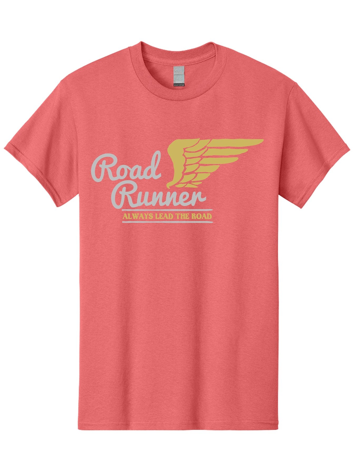 Road Runner Men'S Graphic Tee, 100% Cotton, Comfortable Casual Summer Wear, Machine Washable, Runner Logo, Wing Design, Road Runner, Always Lead The Road, Fitness Motivation, Running Inspiration, Speed, Wings, Road Runner Theme Aae617 5