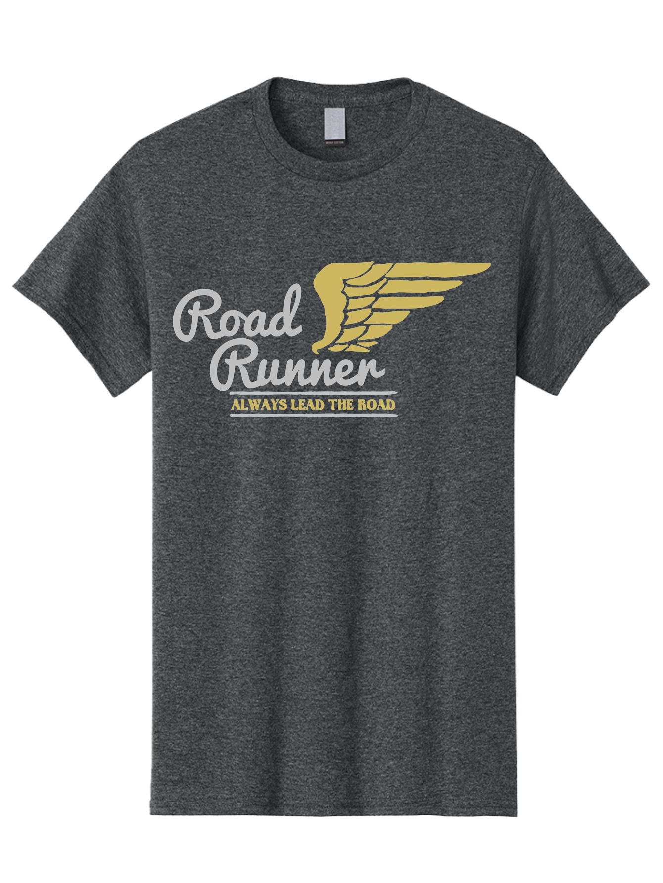 Road Runner Men'S Graphic Tee, 100% Cotton, Comfortable Casual Summer Wear, Machine Washable, Runner Logo, Wing Design, Road Runner, Always Lead The Road, Fitness Motivation, Running Inspiration, Speed, Wings, Road Runner Theme Aae617 21