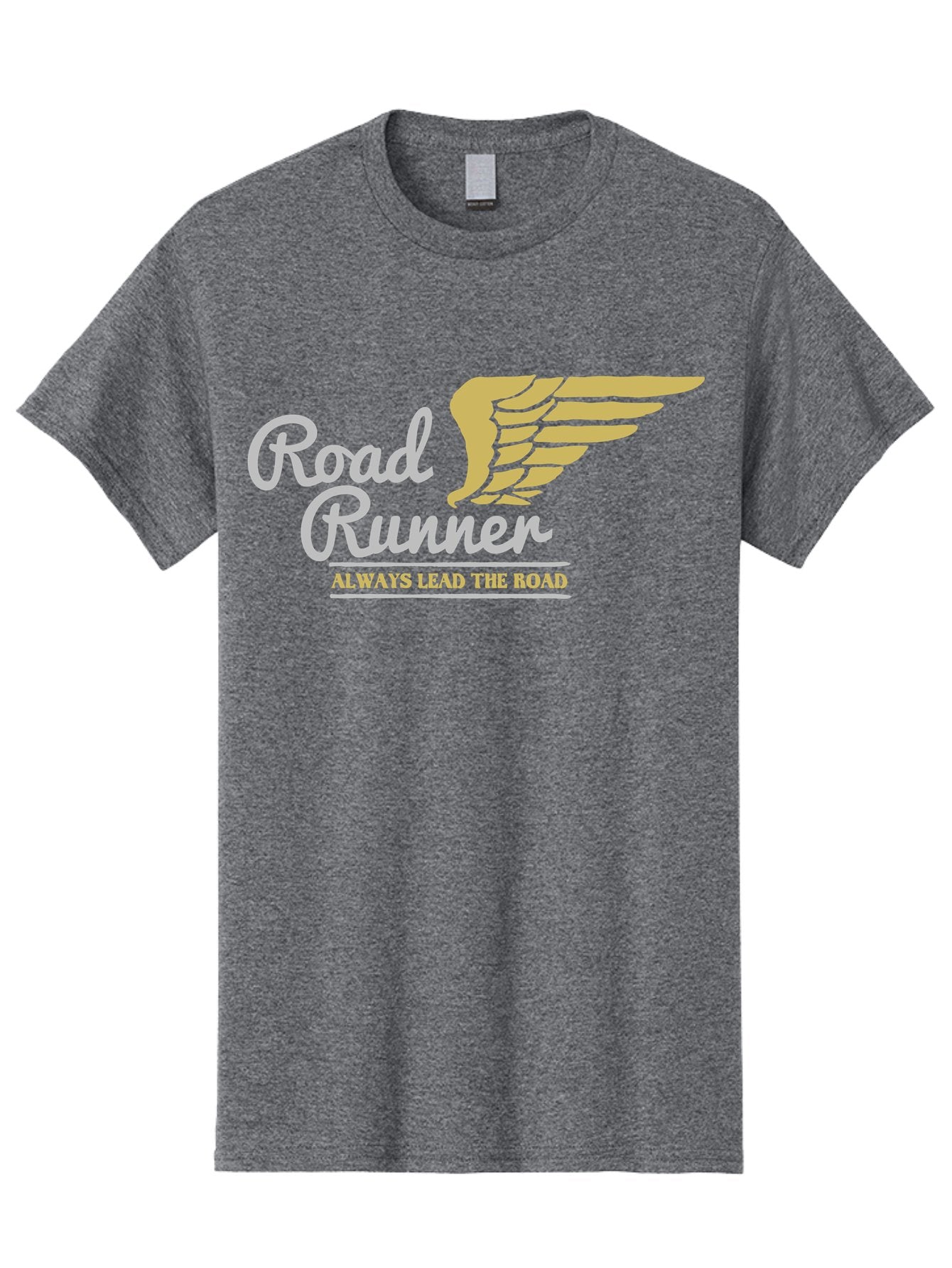 Road Runner Men'S Graphic Tee, 100% Cotton, Comfortable Casual Summer Wear, Machine Washable, Runner Logo, Wing Design, Road Runner, Always Lead The Road, Fitness Motivation, Running Inspiration, Speed, Wings, Road Runner Theme Aae617 7