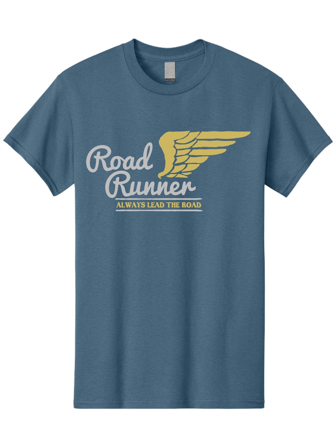Road Runner Men'S Graphic Tee, 100% Cotton, Comfortable Casual Summer Wear, Machine Washable, Runner Logo, Wing Design, Road Runner, Always Lead The Road, Fitness Motivation, Running Inspiration, Speed, Wings, Road Runner Theme Aae617 10