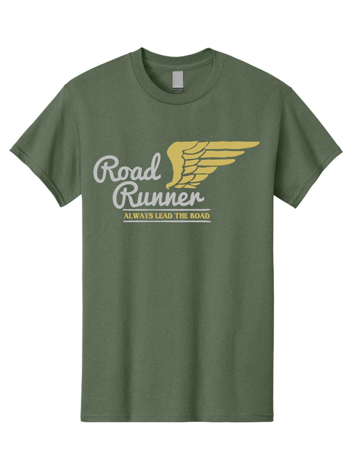 Road Runner Men'S Graphic Tee, 100% Cotton, Comfortable Casual Summer Wear, Machine Washable, Runner Logo, Wing Design, Road Runner, Always Lead The Road, Fitness Motivation, Running Inspiration, Speed, Wings, Road Runner Theme Aae617 8
