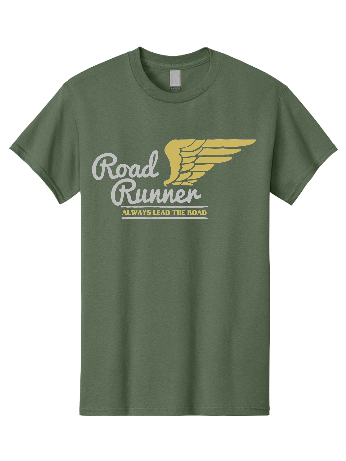Road Runner Men'S Graphic Tee, 100% Cotton, Comfortable Casual Summer Wear, Machine Washable, Runner Logo, Wing Design, Road Runner, Always Lead The Road, Fitness Motivation, Running Inspiration, Speed, Wings, Road Runner Theme Aae617 19