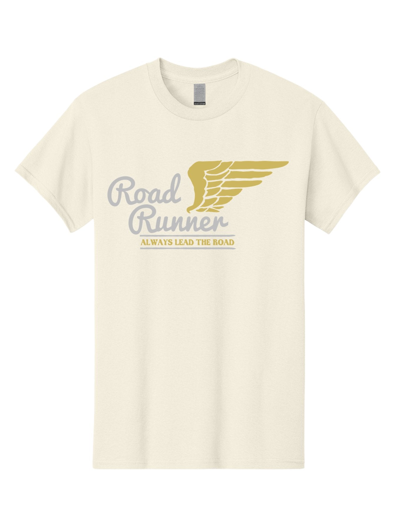 Road Runner Men'S Graphic Tee, 100% Cotton, Comfortable Casual Summer Wear, Machine Washable, Runner Logo, Wing Design, Road Runner, Always Lead The Road, Fitness Motivation, Running Inspiration, Speed, Wings, Road Runner Theme Aae617 6