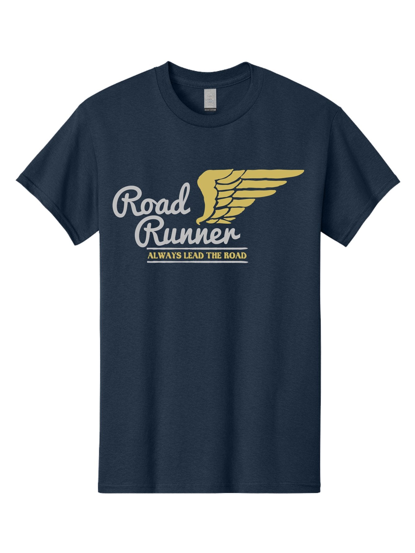 Road Runner Men'S Graphic Tee, 100% Cotton, Comfortable Casual Summer Wear, Machine Washable, Runner Logo, Wing Design, Road Runner, Always Lead The Road, Fitness Motivation, Running Inspiration, Speed, Wings, Road Runner Theme Aae617 3