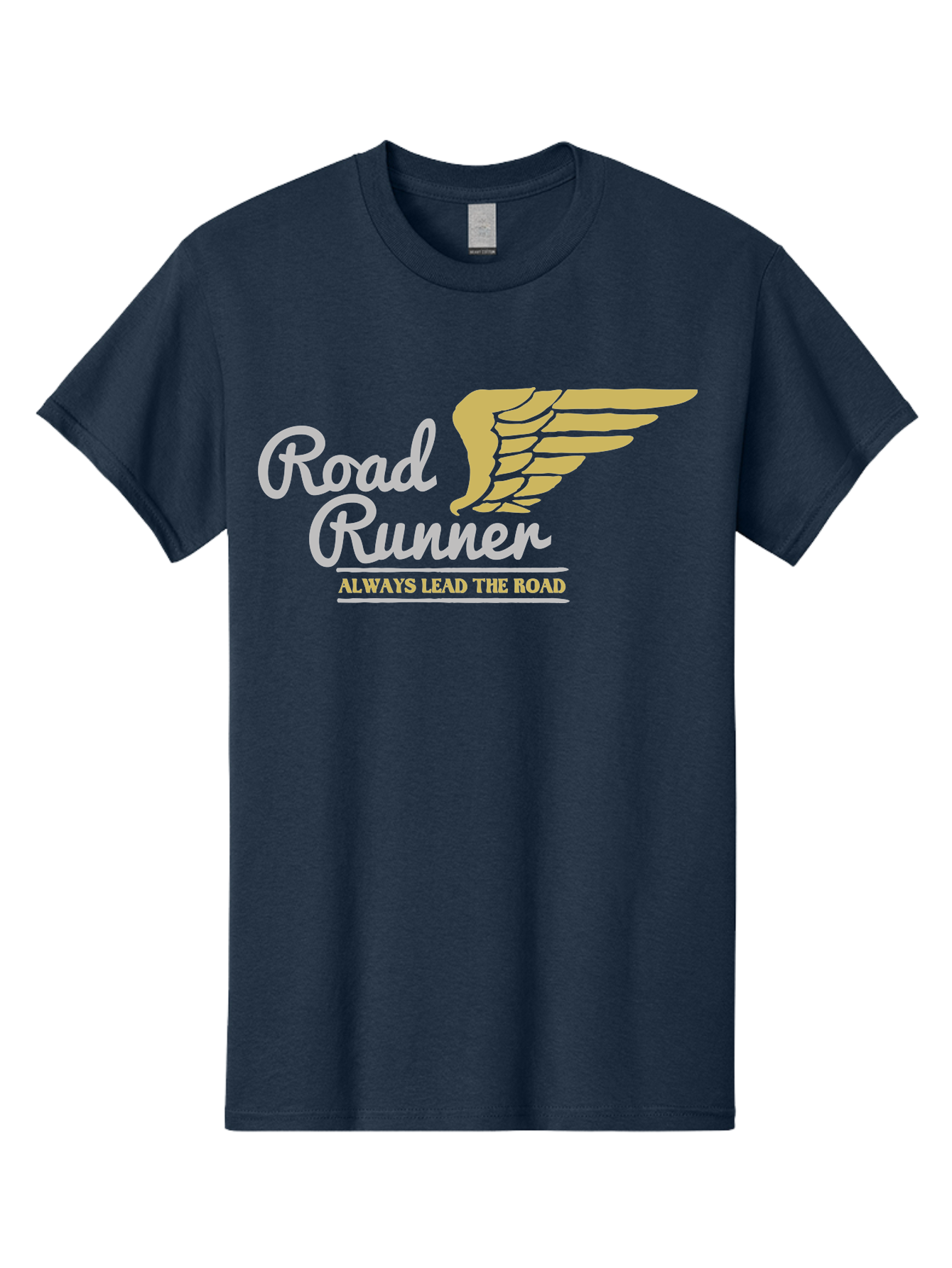 Road Runner Men'S Graphic Tee, 100% Cotton, Comfortable Casual Summer Wear, Machine Washable, Runner Logo, Wing Design, Road Runner, Always Lead The Road, Fitness Motivation, Running Inspiration, Speed, Wings, Road Runner Theme Aae617 7